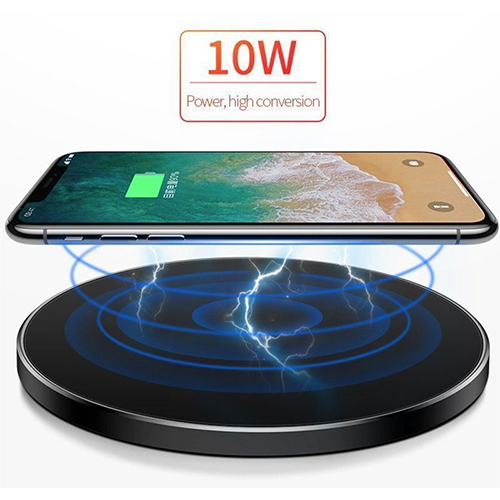 10W Wireless Charger Pad - Durable Aluminum Alloy, Compact 100x100x6.6mm | Fast Charging, Lightweight 80g, Warranty Included