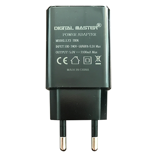 5V2A Charger Adapter - Plastic, 20x35x45mm, Black | USB A, C & Micro Socket, Reliable Mobile Battery Charging, 1-Year Warranty