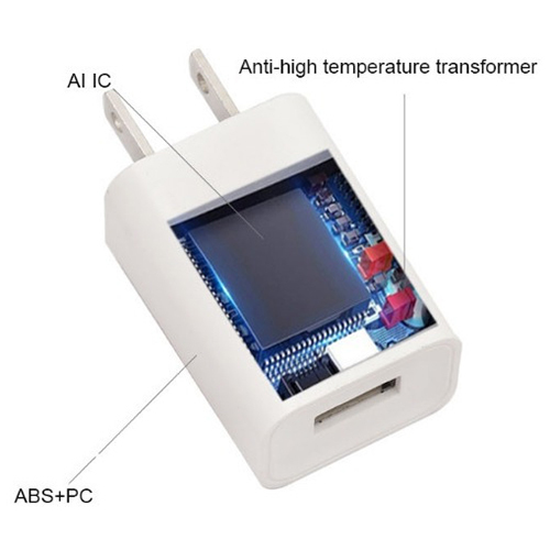 Qc 3.0 Charger Adapter - Durable Plastic, 20x32x45 Mm, White | Efficient Mobile Battery Charging, Usb A/c & Micro Socket, 1-year Warranty
