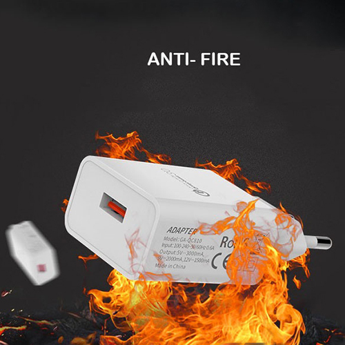 Qc 3.0 Charger Adapter - Durable Plastic, 20x32x45 Mm, White | Efficient Mobile Battery Charging, Usb A/c & Micro Socket, 1-year Warranty