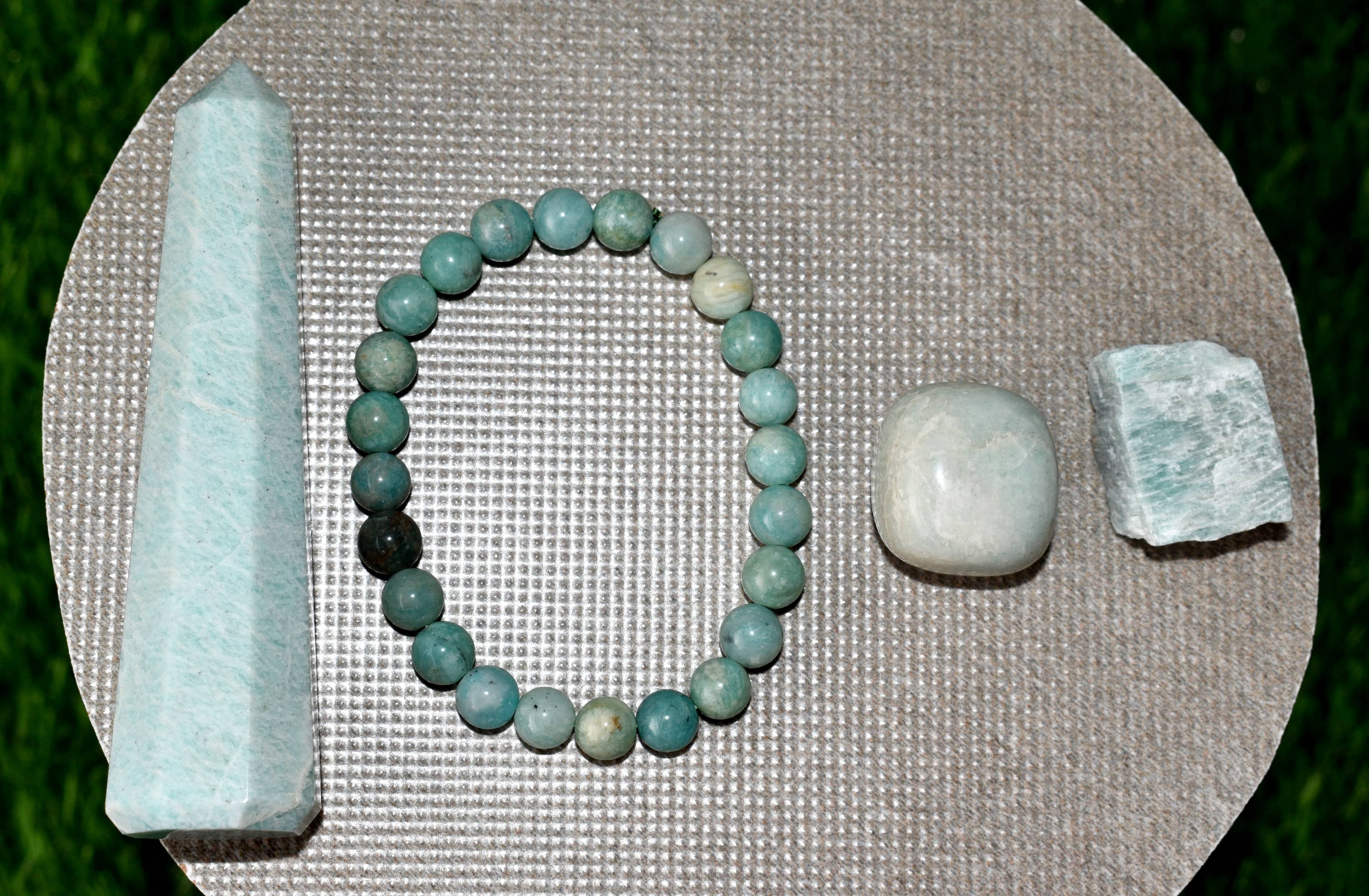 Amazonite Crystal Gift Set For Emotional Support And Protection, Real Polished Gemstones. - Grade: Aaa