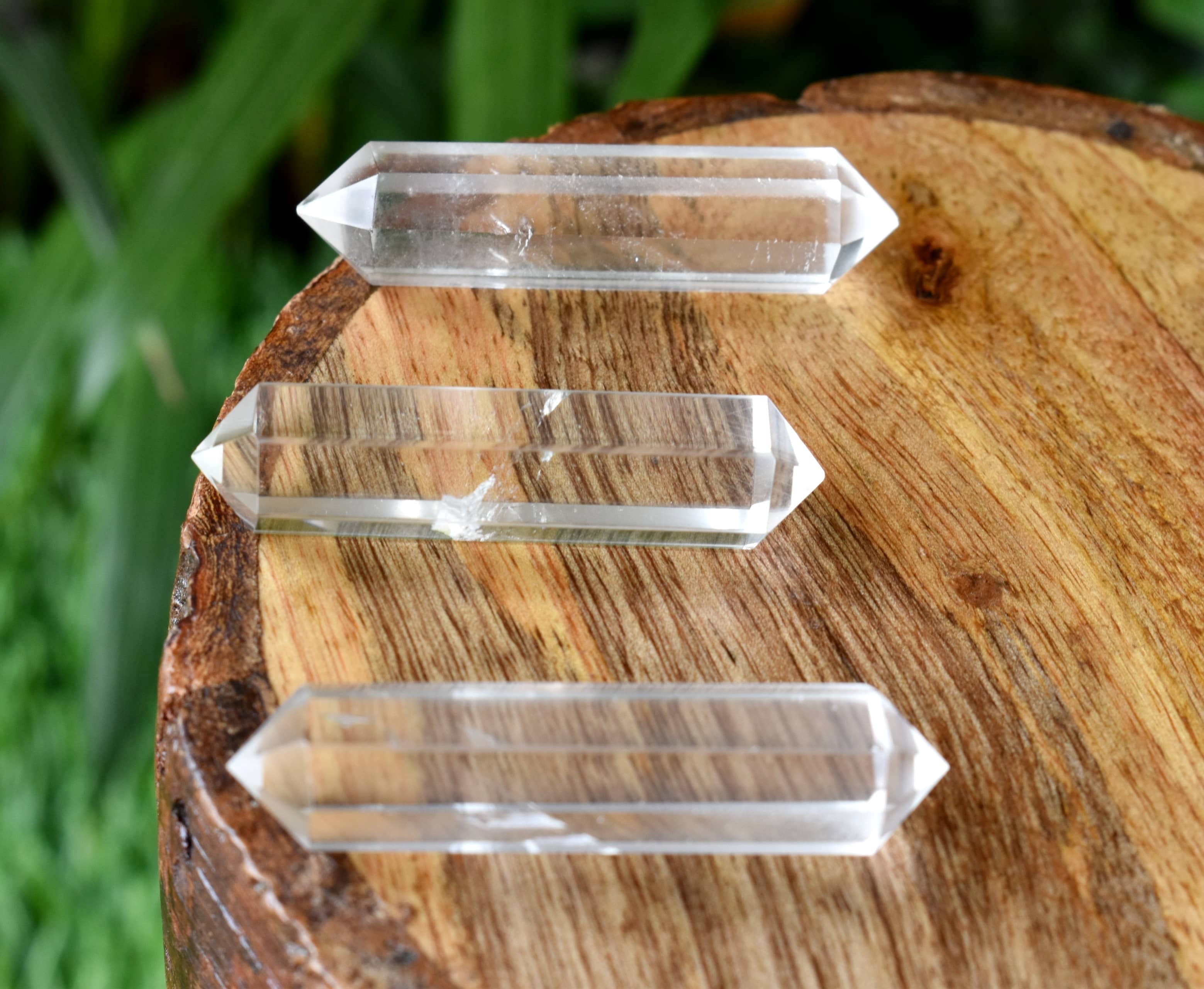 Crystal Quartz Points Double Terminated Pointed Crystal Pencils - Aaa Grade, 45-50mm Length X 10-12mm Width, Unique Transparent Color Variation | Natural Crystal Material