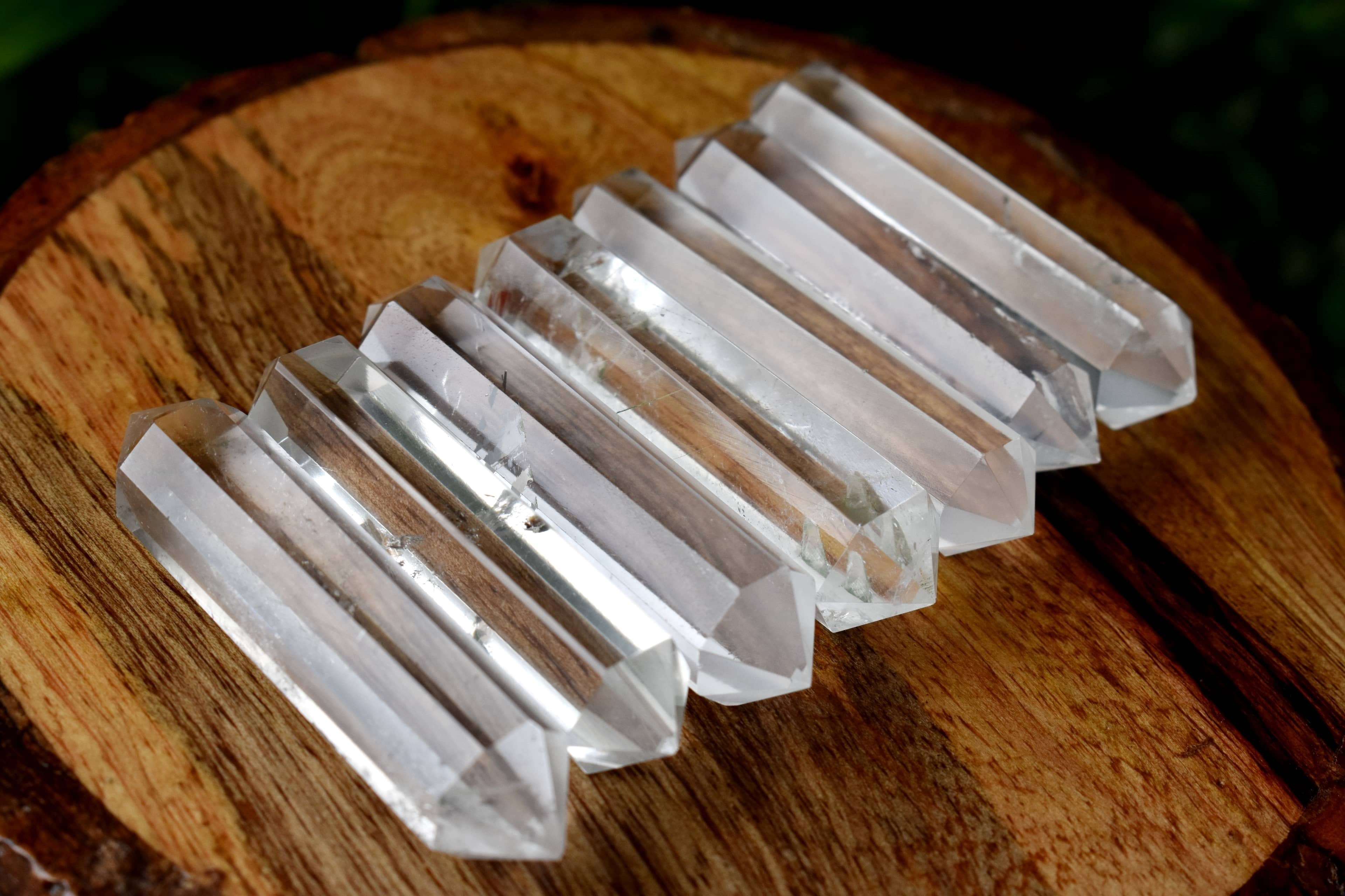 Crystal Quartz Points Double Terminated Pointed Crystal Pencils - Aaa Grade, 45-50mm Length X 10-12mm Width, Unique Transparent Color Variation | Natural Crystal Material