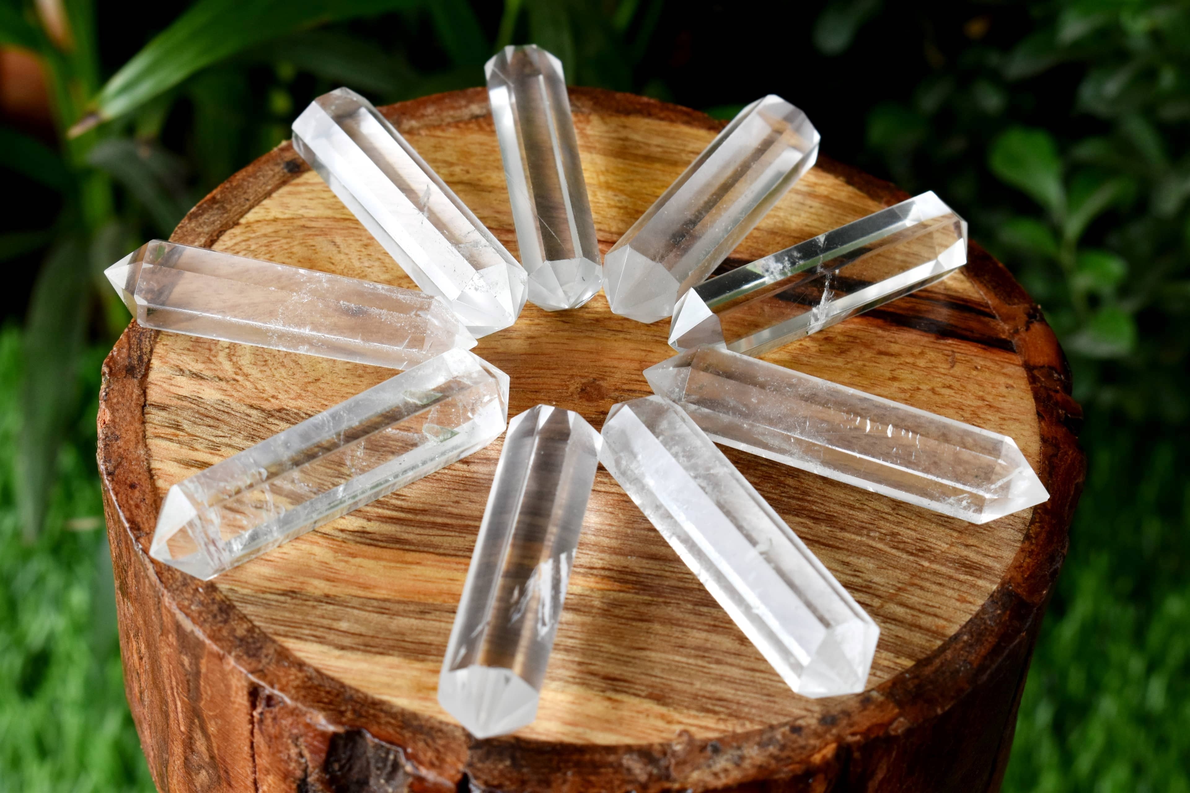 Crystal Quartz Points Double Terminated Pointed Crystal Pencils - Aaa Grade, 45-50mm Length X 10-12mm Width, Unique Transparent Color Variation | Natural Crystal Material