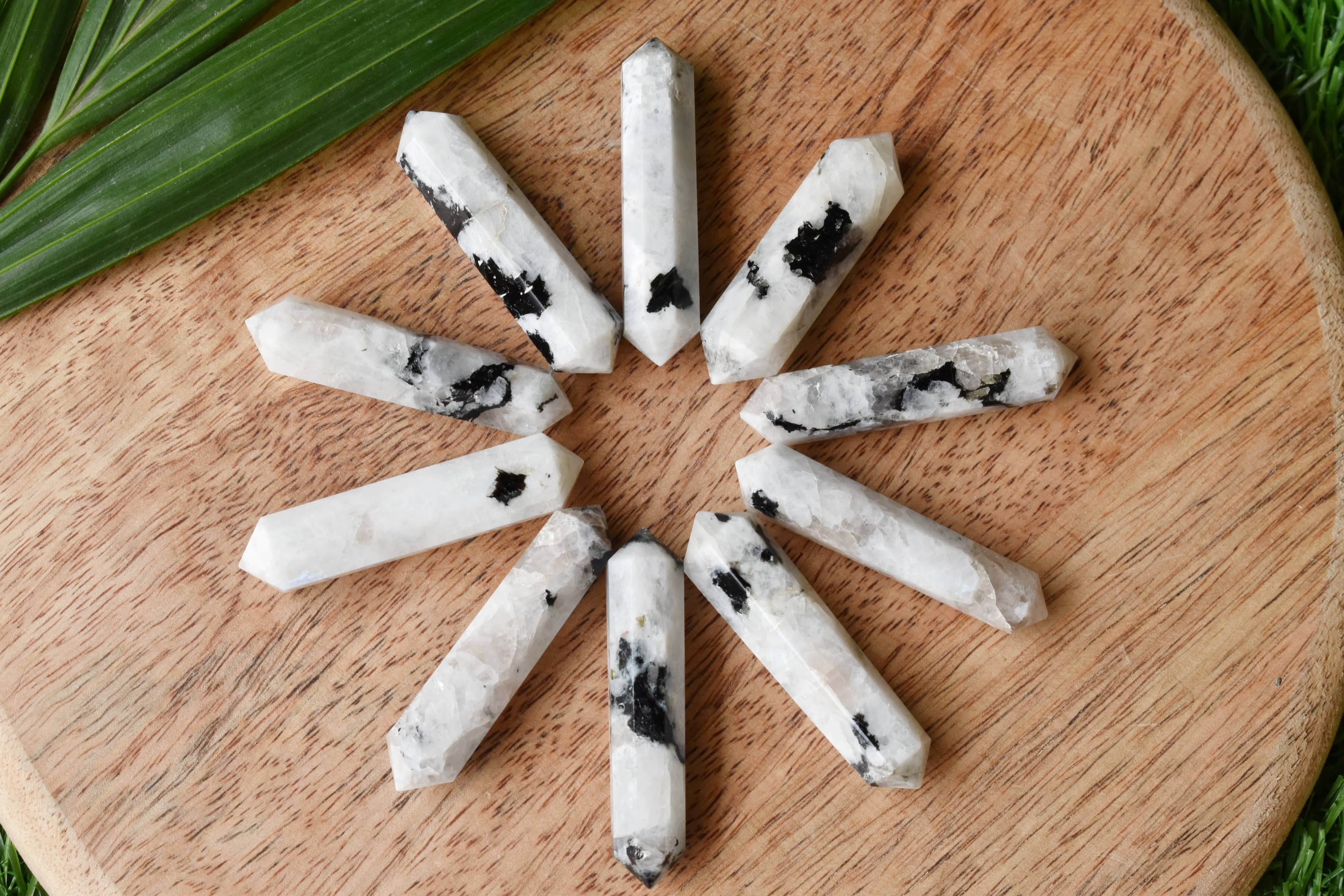 Rainbow Moonstone Points - Size 45-50mm Length, 10-12mm Width , Unique Color And Shape Natural Aaa Crystal Pencils