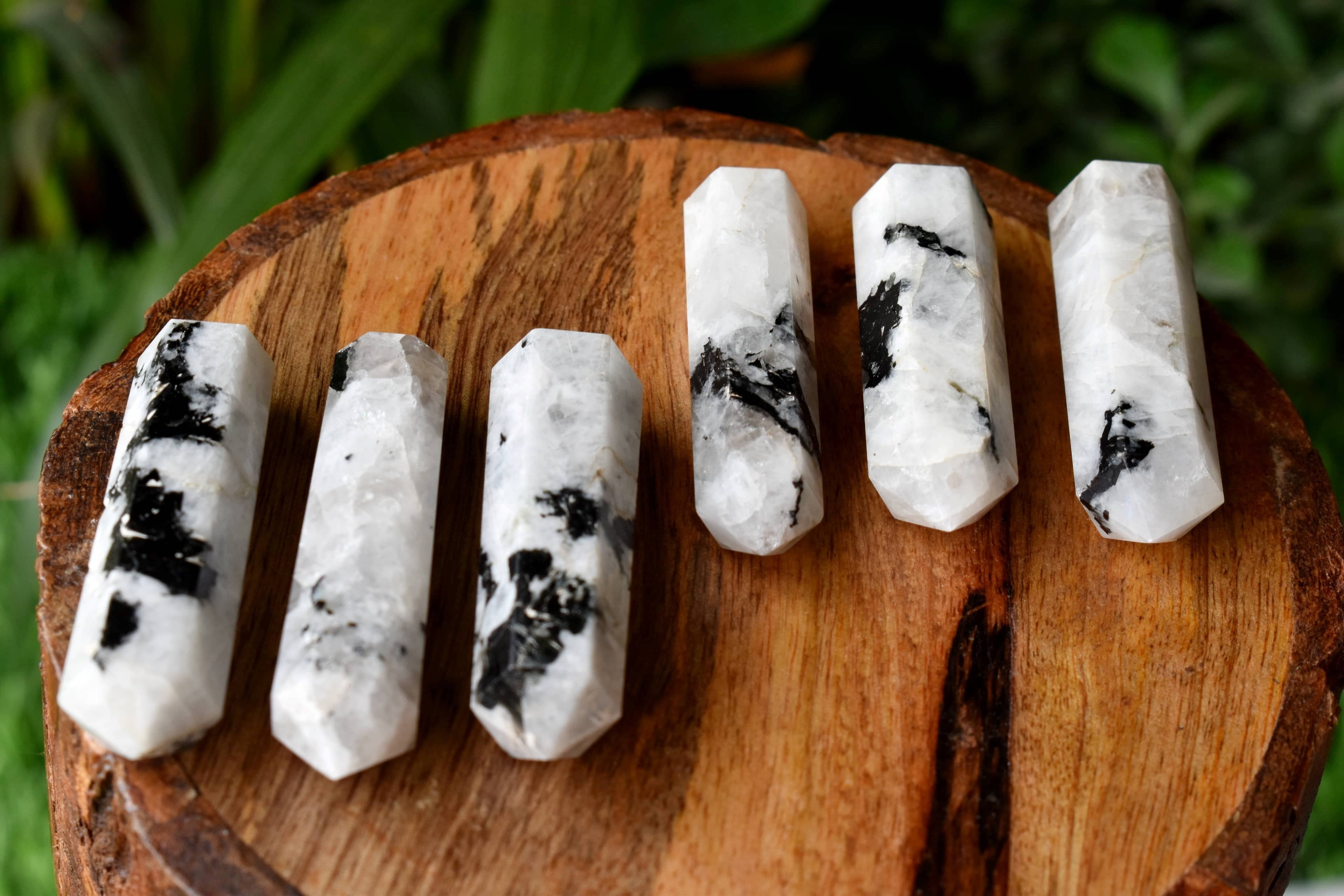 Rainbow Moonstone Points - Size 45-50mm Length, 10-12mm Width , Unique Color And Shape Natural Aaa Crystal Pencils