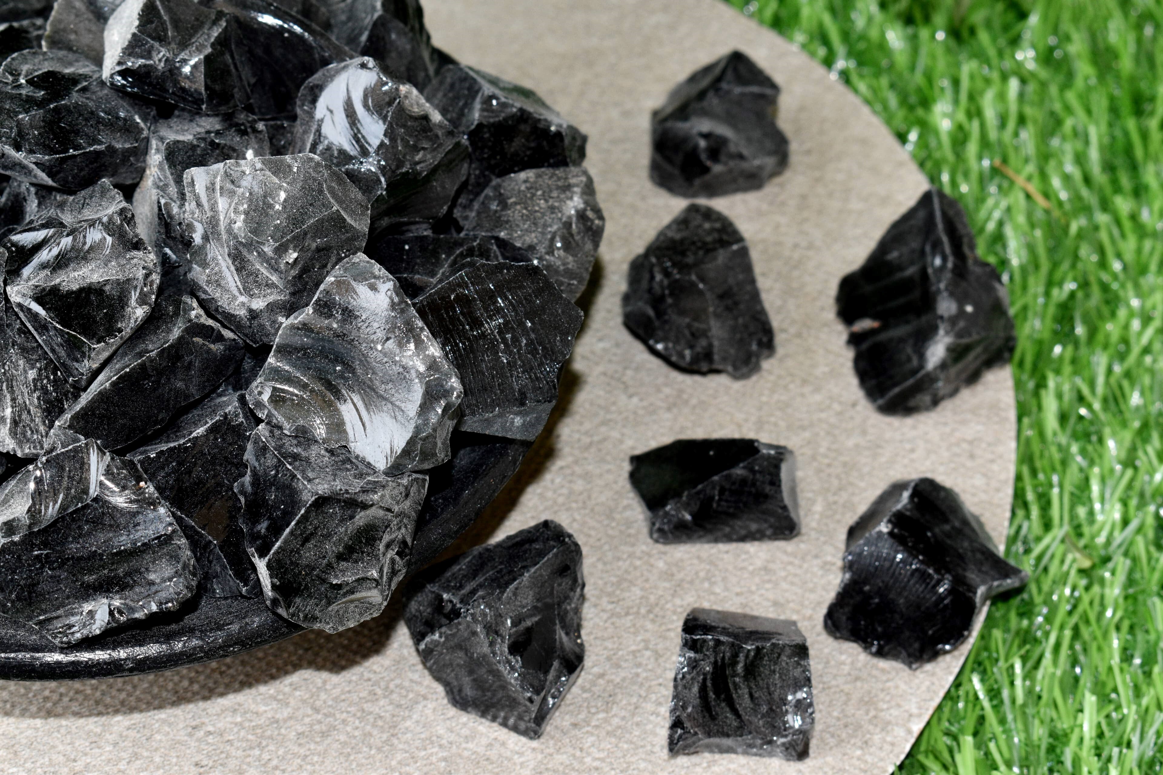 Black Obsidian Rough Stone Crystal Raw Stone Rough Rock Grade