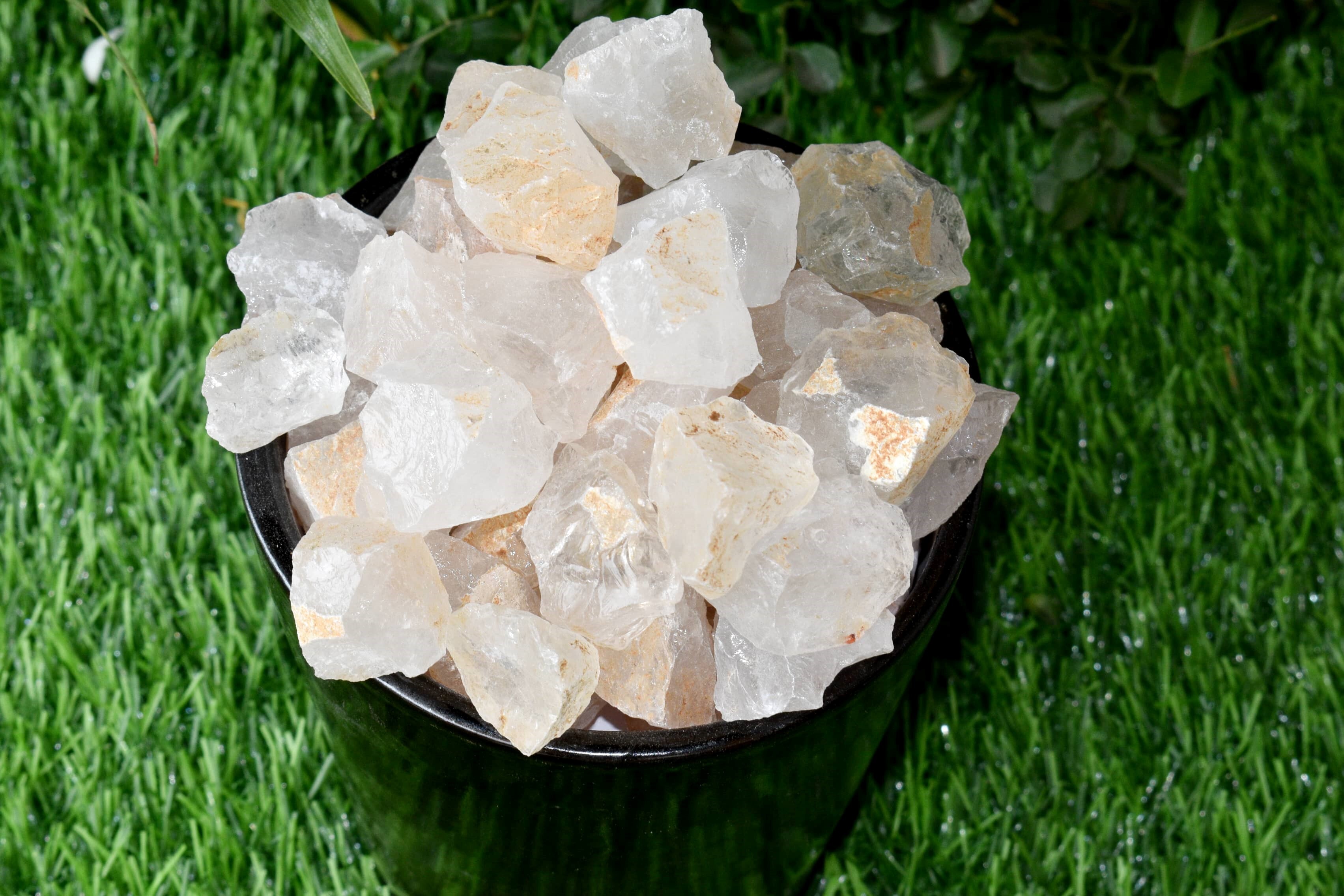 Crystal Quartz Rough Stone Crystal Raw Stone Rough Rock - Aaa Grade, 1 Inch Size, White Natural Quartz, Unique Patterned Design