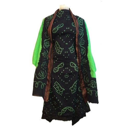 Bandhani Unstitched Salwar Suit - Traditional Style For Women, Festive Pattern In Xs/s/m/l/xl/xxl Sizes