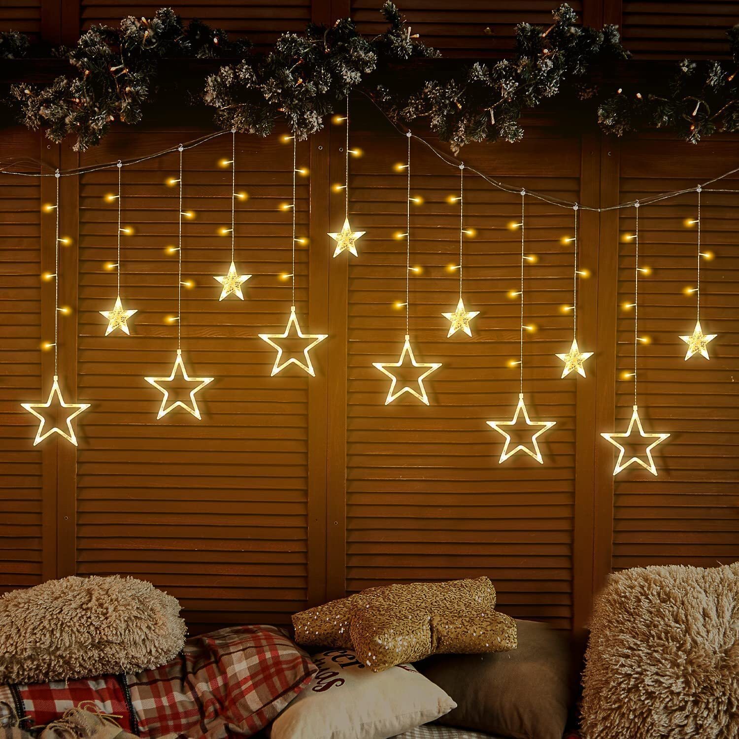 Star Light 5+5 - 120 Led, 8 Feet, Warm White | 8 Lighting Modes, Waterproof Design, Ideal For Home And Holiday Decorations