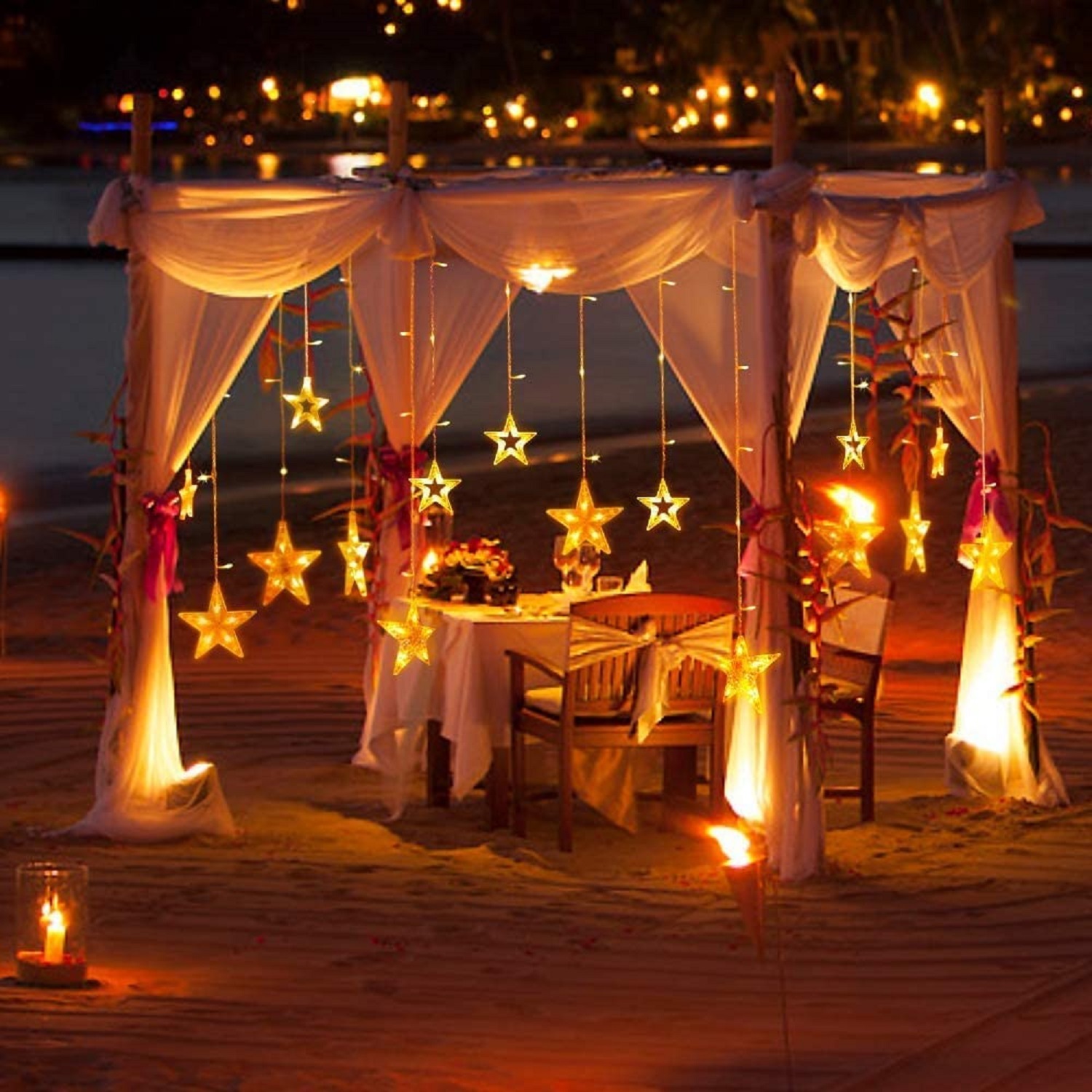 Star Light 5+5 - 120 Led, 8 Feet, Warm White | 8 Lighting Modes, Waterproof Design, Ideal For Home And Holiday Decorations