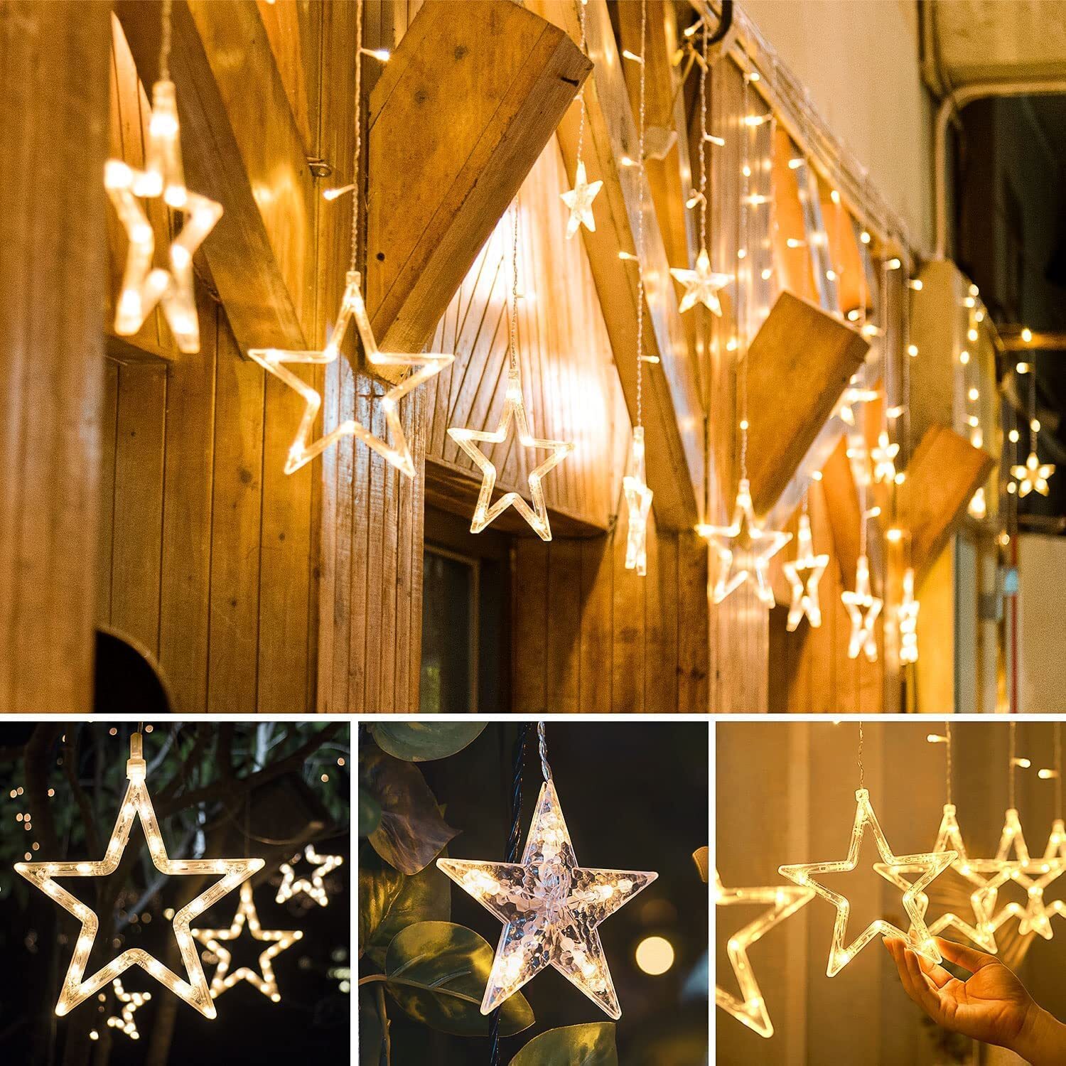 Star Light 5+5 - 120 Led, 8 Feet, Warm White | 8 Lighting Modes, Waterproof Design, Ideal For Home And Holiday Decorations
