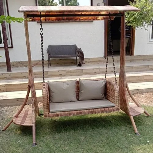 2 Leg Swing - Eco-friendly Outdoor Garden Seating, Black Finish In Indian Style