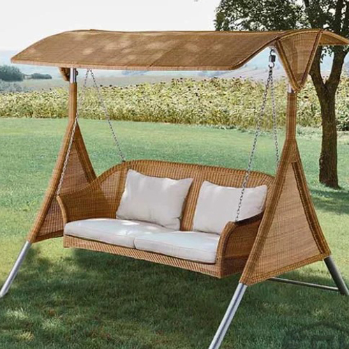 2 Leg Swing - Eco-friendly Outdoor Garden Seating, Black Finish In Indian Style
