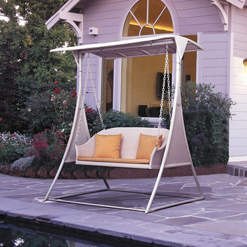 2 Leg Swing - Eco-friendly Outdoor Garden Seating, Black Finish In Indian Style