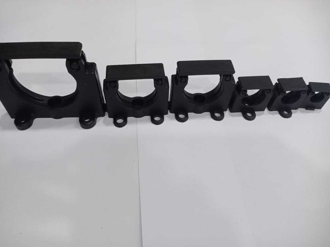 Polyamide Conduit Clamp - 74.5mm Length, 55.5mm Height, Black Ral 9005 | Uv Resistant, Easy To Assemble, 100% Indian Manufactured