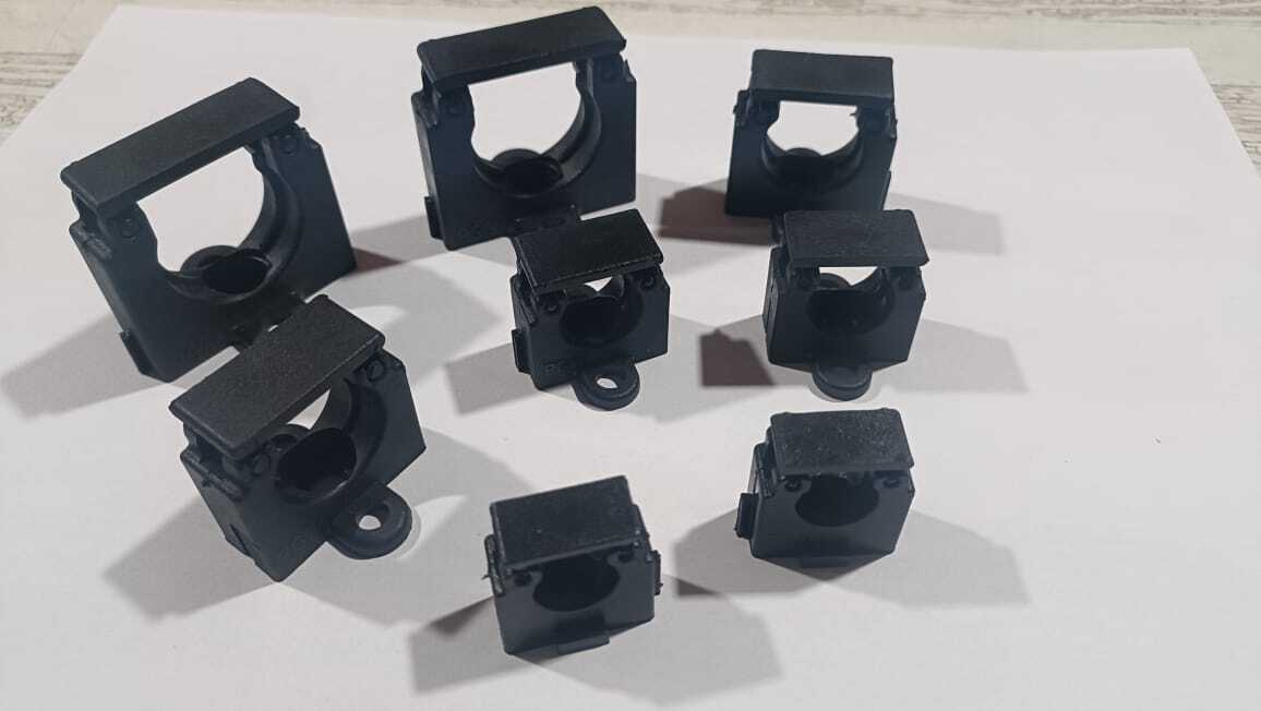 Polyamide Conduit Clamp - 74.5mm Length, 55.5mm Height, Black Ral 9005 | Uv Resistant, Easy To Assemble, 100% Indian Manufactured