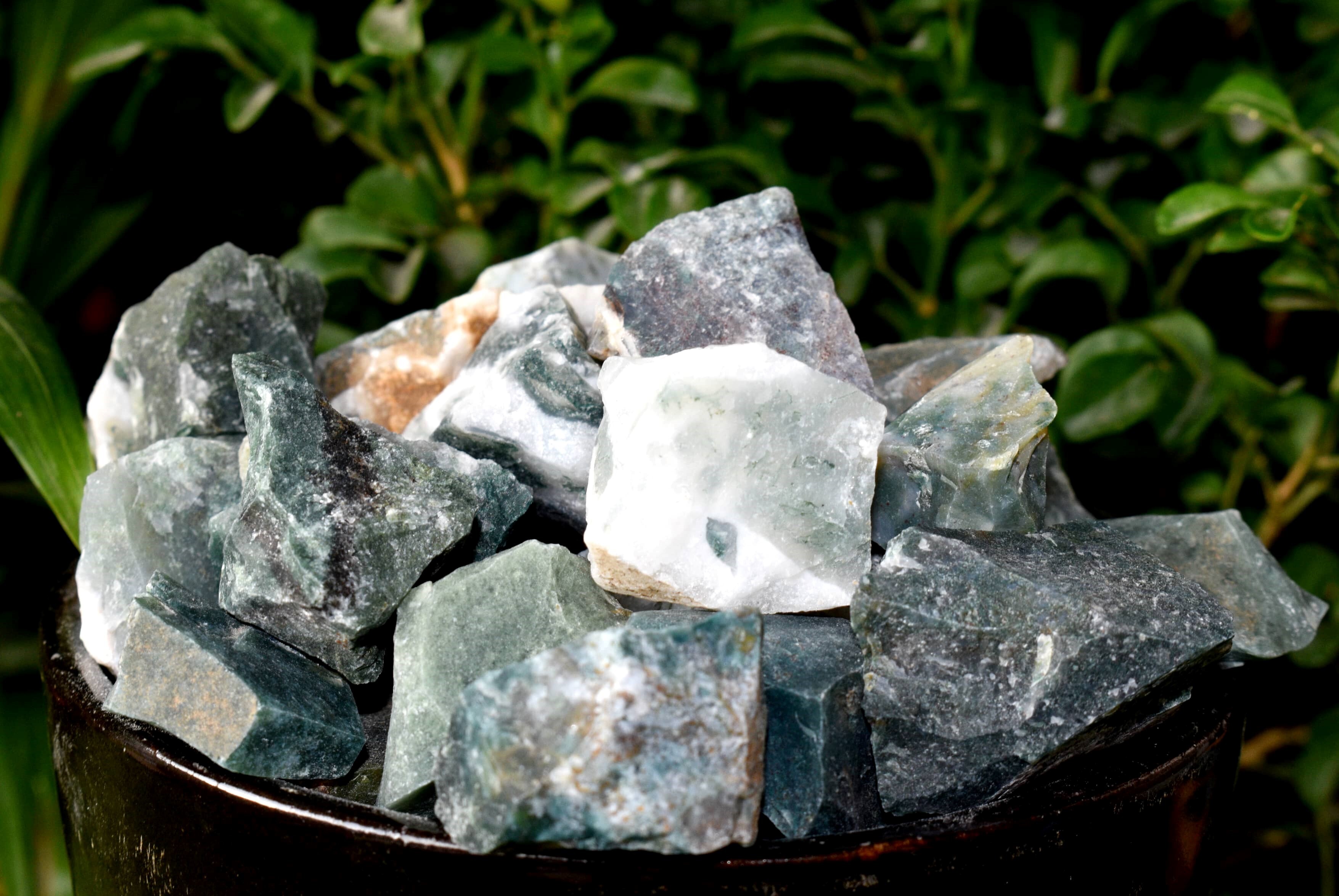 Moss Agate Rough Stone Crystal Raw Stone Rough Rock - Grade: Aaa