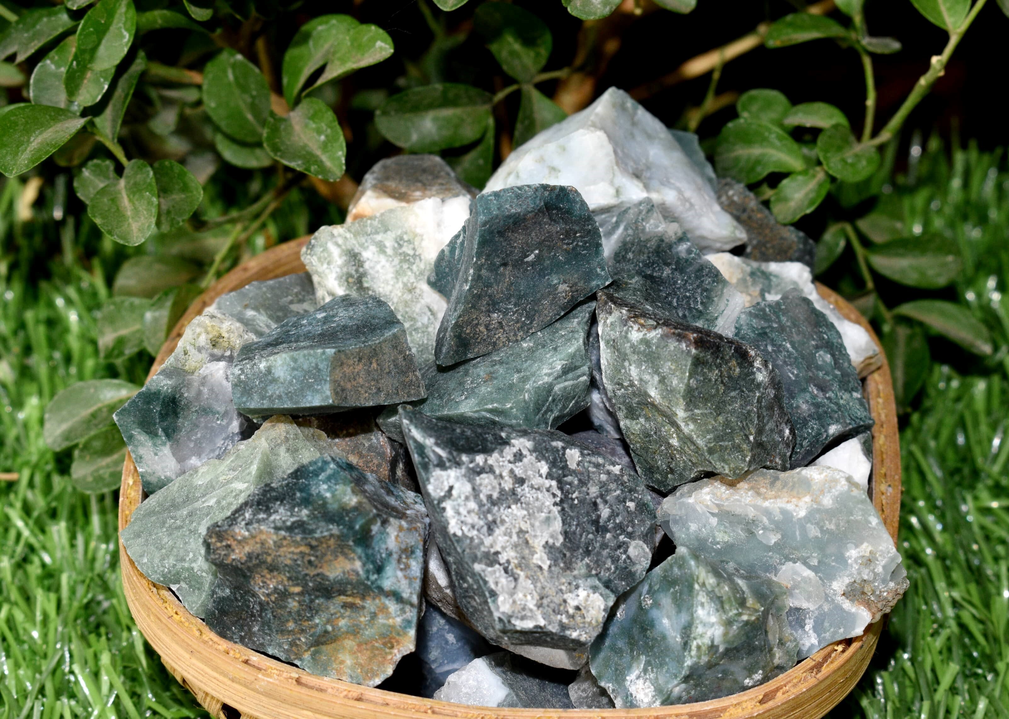 Moss Agate Rough Stone Crystal Raw Stone Rough Rock - Grade: Aaa