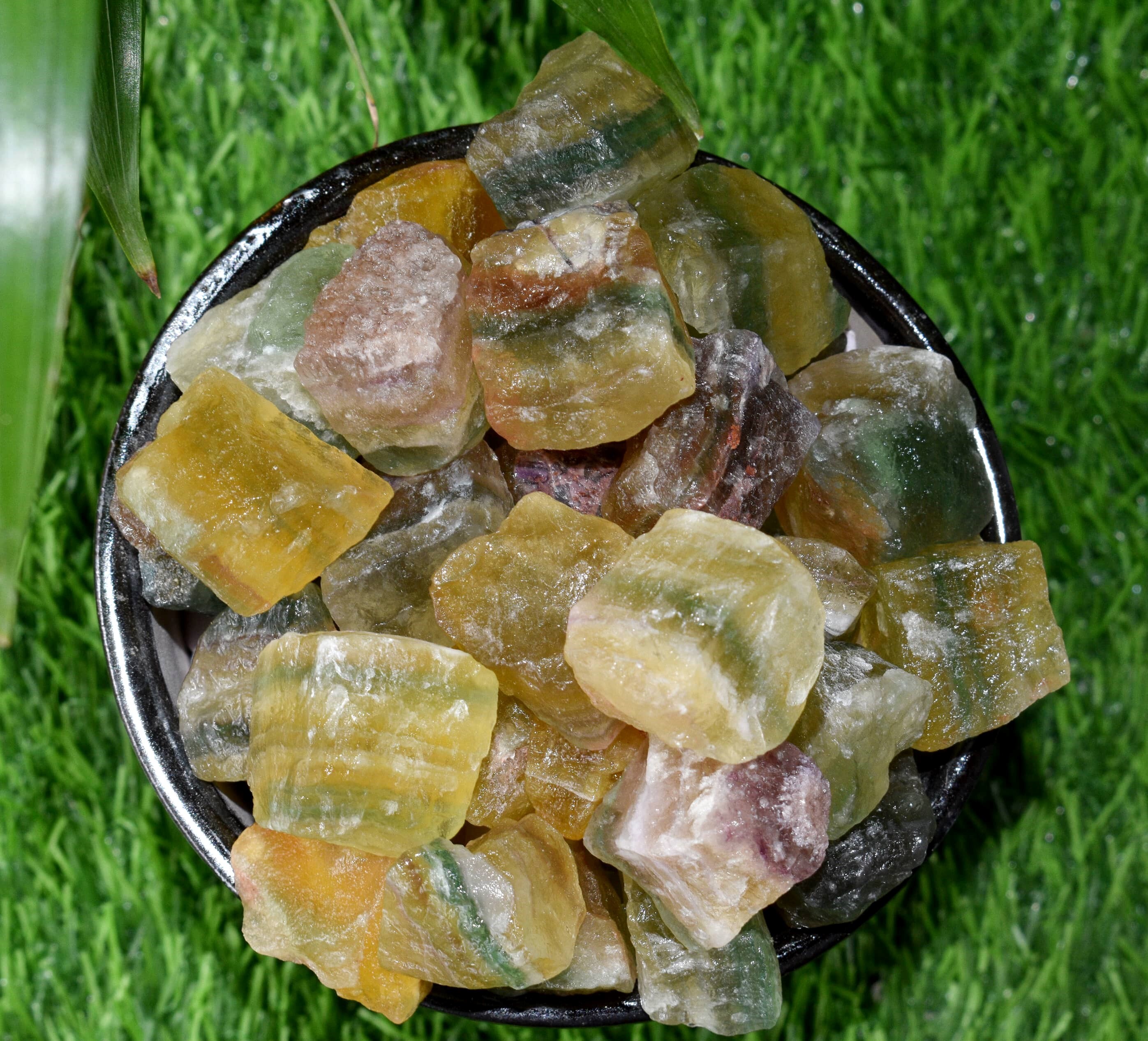 Multi Fluorite Rough Stone Crystal Raw Stone Rough Rock - Color: Multicolour