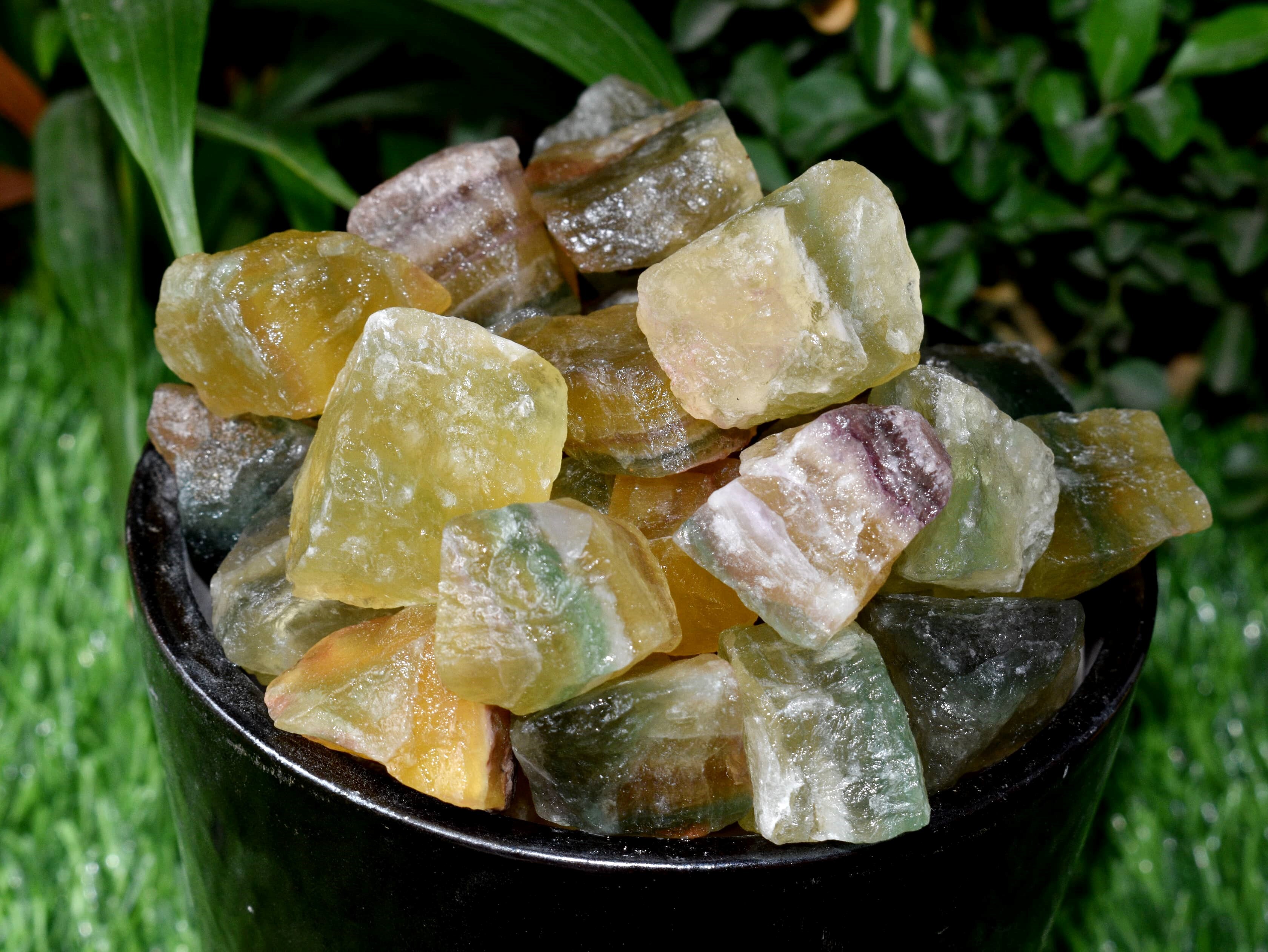 Multi Fluorite Rough Stone Crystal Raw Stone Rough Rock - Color: Multicolour