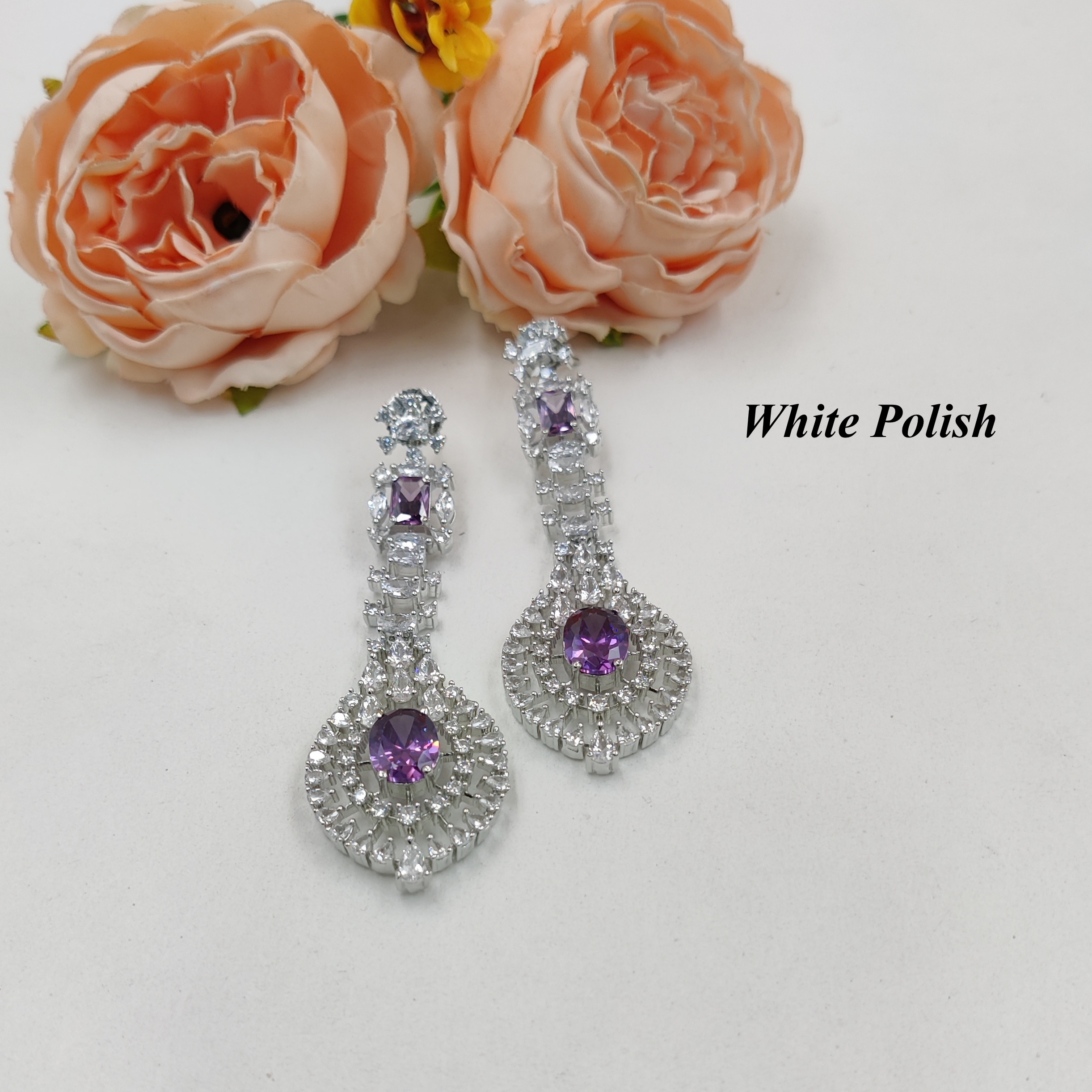 New Modern American Diamond Earring - Aaa Star Cut Zircon, Stunning White Polish | Perfect For Weddings, Engagements, Anniversaries, And Everyday Elegance