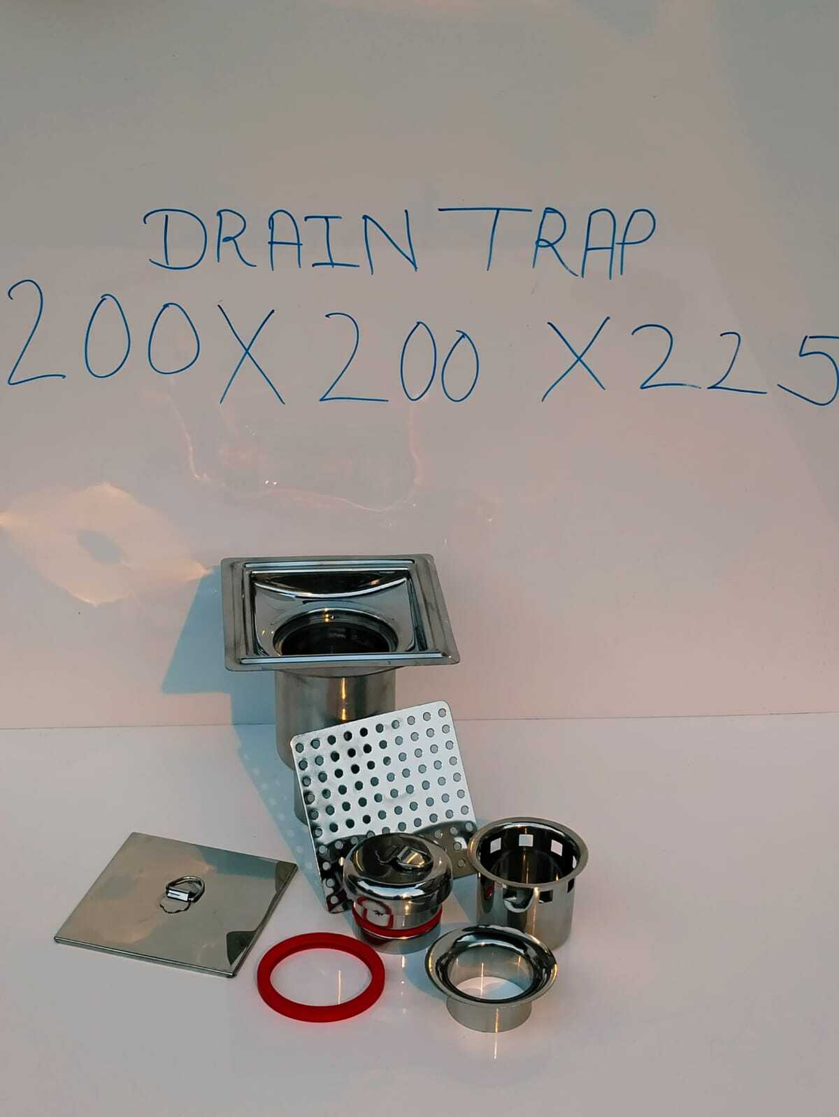 Ss Drain Trap - 200mm X 200mm X 225mm | Stainless Steel, Double Seal, Matte Finish, Square Shape, 80mm Outlet, 1.2mm Thickness
