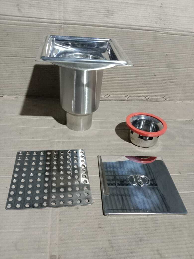 Silver 200x200x225mm Ss Drain Trap