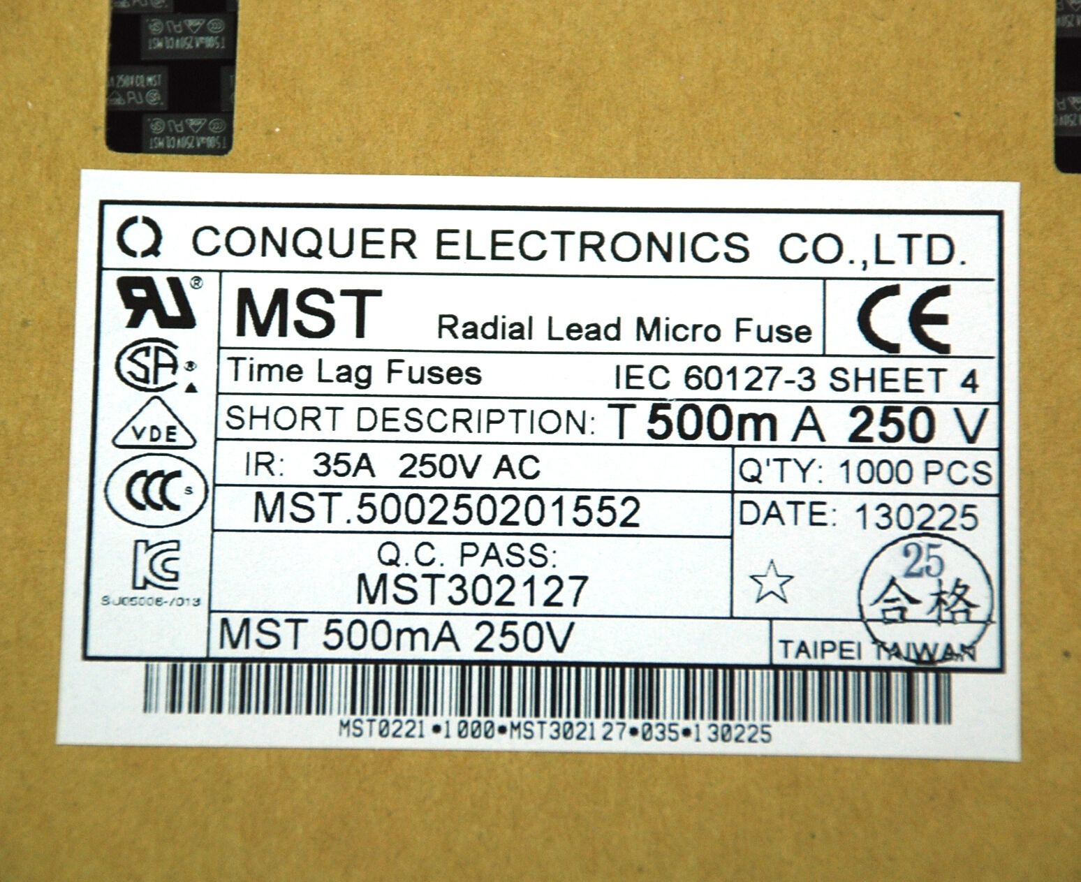 Mst005 T5a 5a 250v Mst Radial Lead Micro Fuse - Size=8.35x7.7x4.3mm Industrial Application Ip54 Protection Level Warranty Included