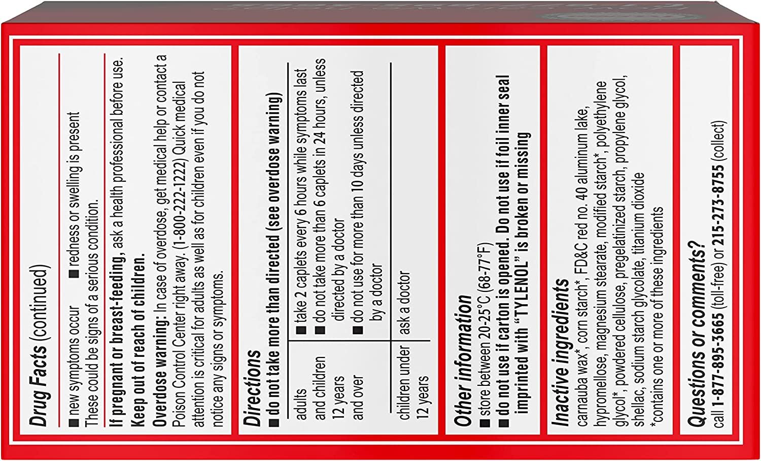 Tylenol Extra Strength Caplets With 500 Mg Acetaminophen, 100 Count