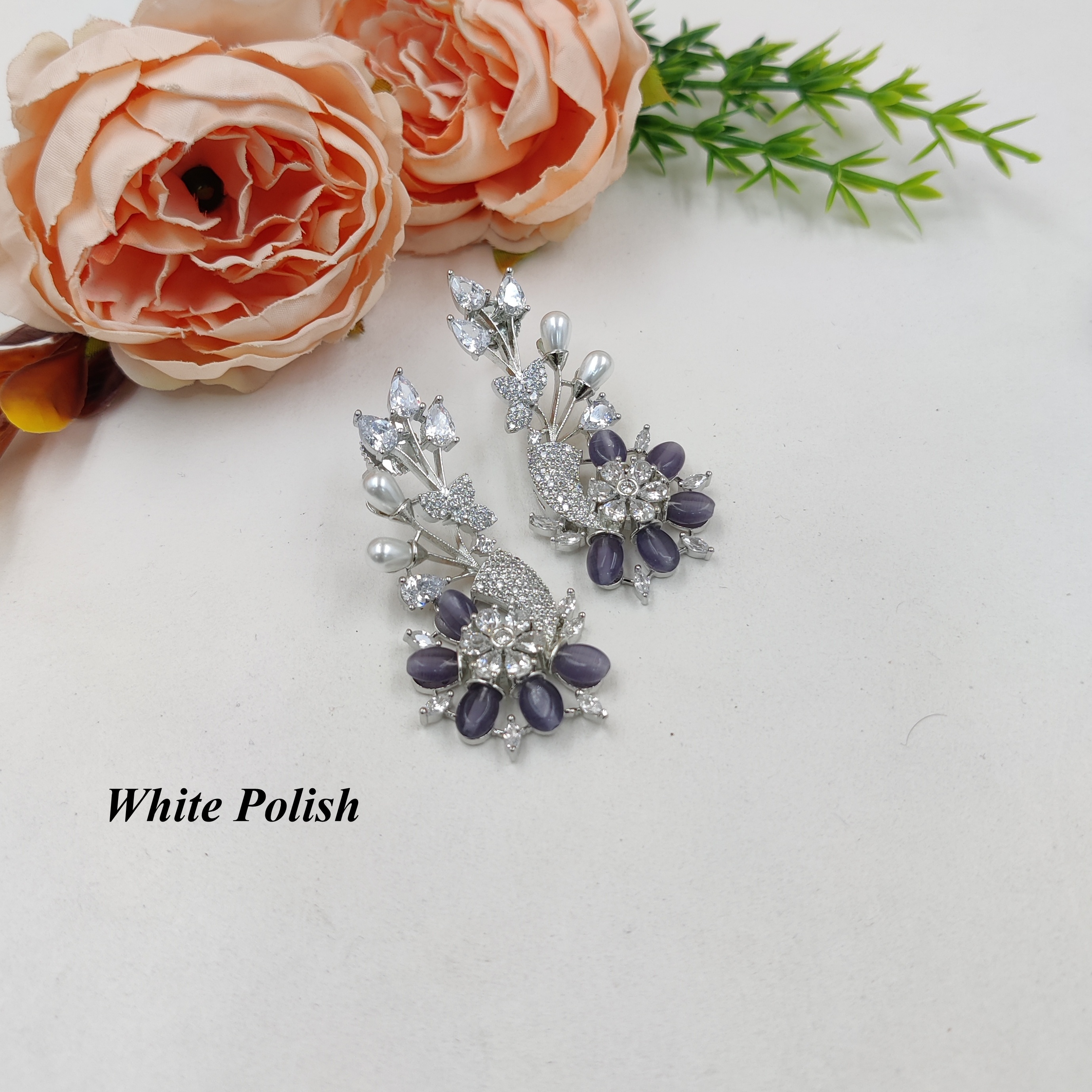 Shiny American Diamond Earrings - Gender: Women