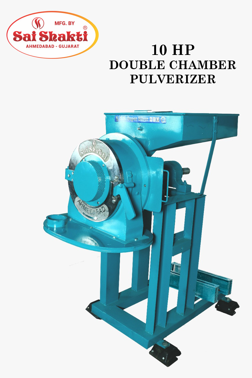 10hp Three Phase Double Stage Pulverizer Machine - Color: Colour Coated