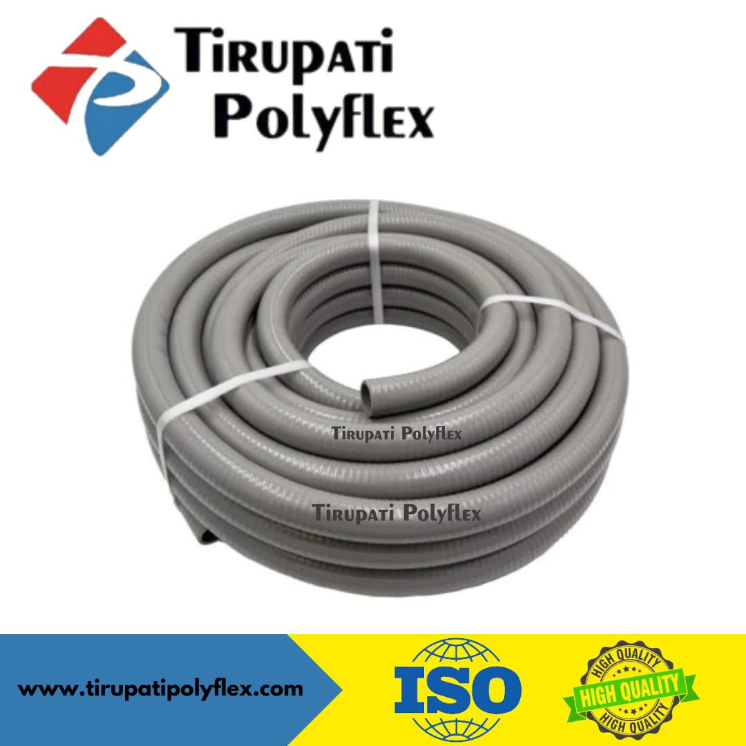 Pvc Flexible Suction Pipe Gray - 0.75 To 8 Inches, 30 Meters Long, Available In All Colors | Durable, Flexible, Ideal For Agriculture And Industrial Use