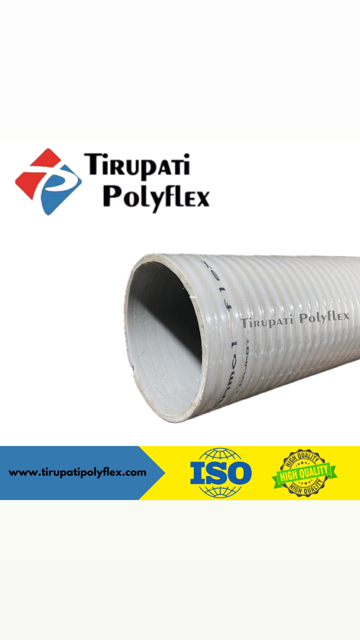 Pvc Flexible Suction Pipe Gray - 0.75 To 8 Inches, 30 Meters Long, Available In All Colors | Durable, Flexible, Ideal For Agriculture And Industrial Use