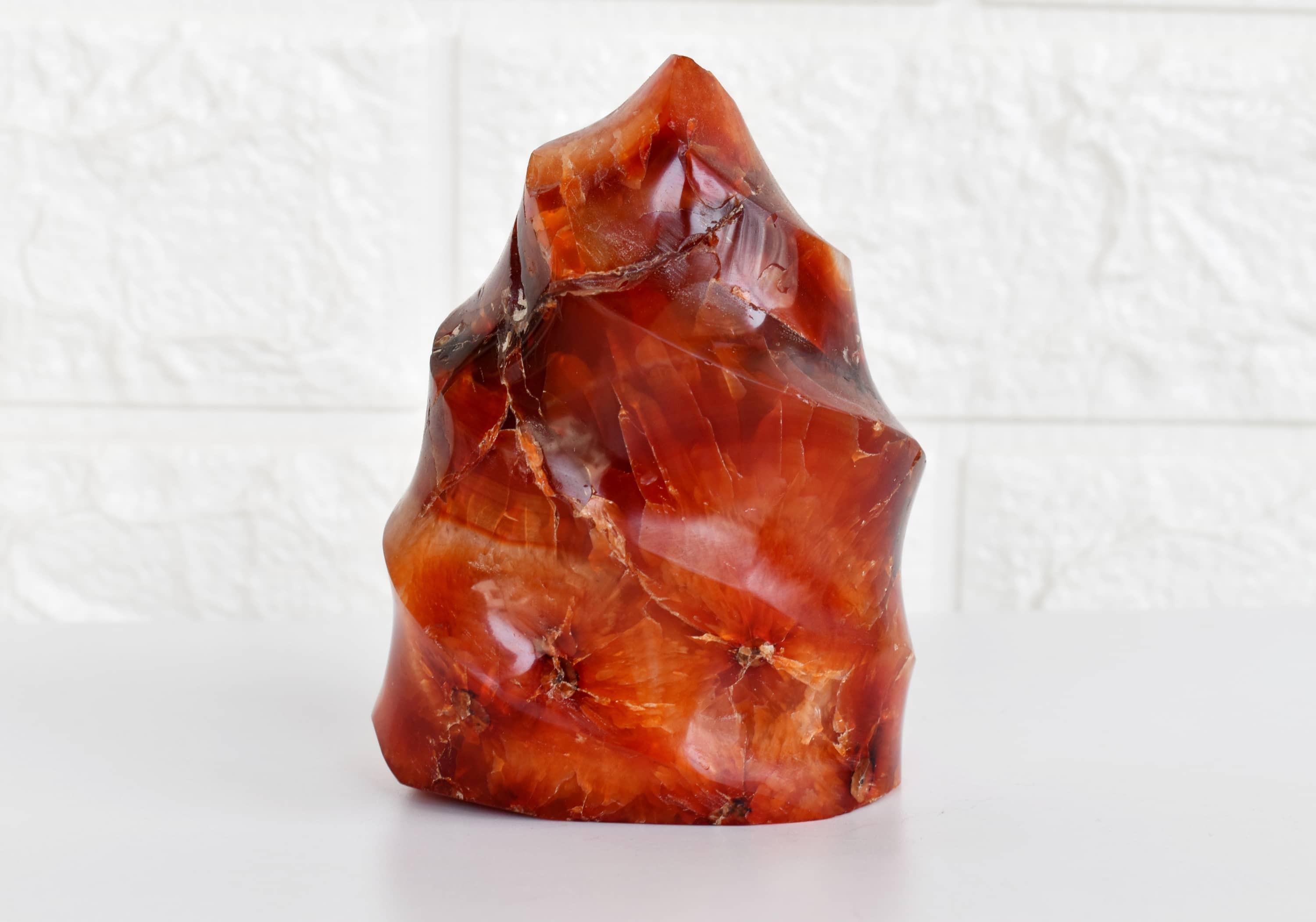 Carnelian Freeform Crystal, Large Apatite Stone - Color: Orange