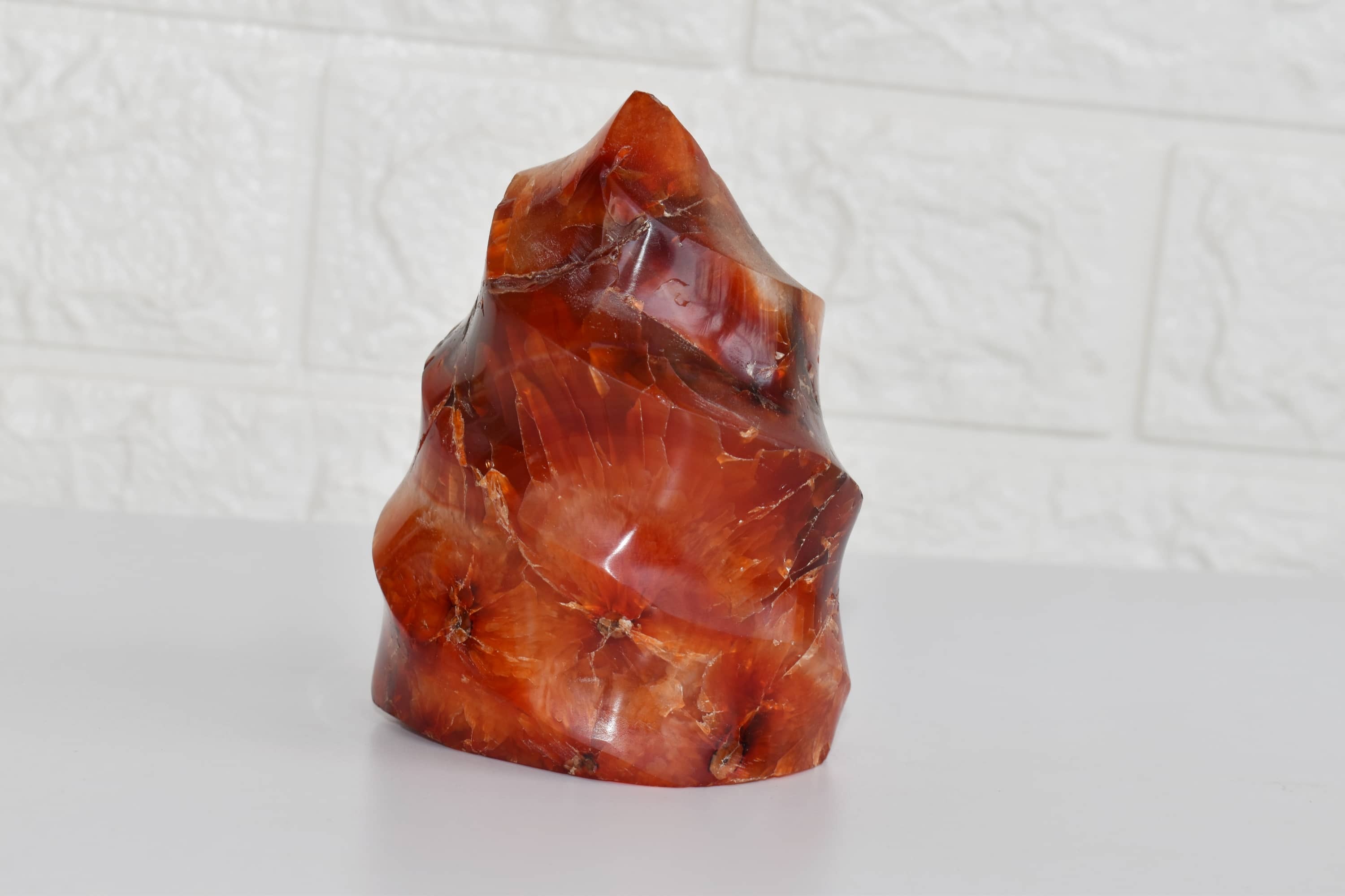 Carnelian Freeform Crystal, Large Apatite Stone - Color: Orange