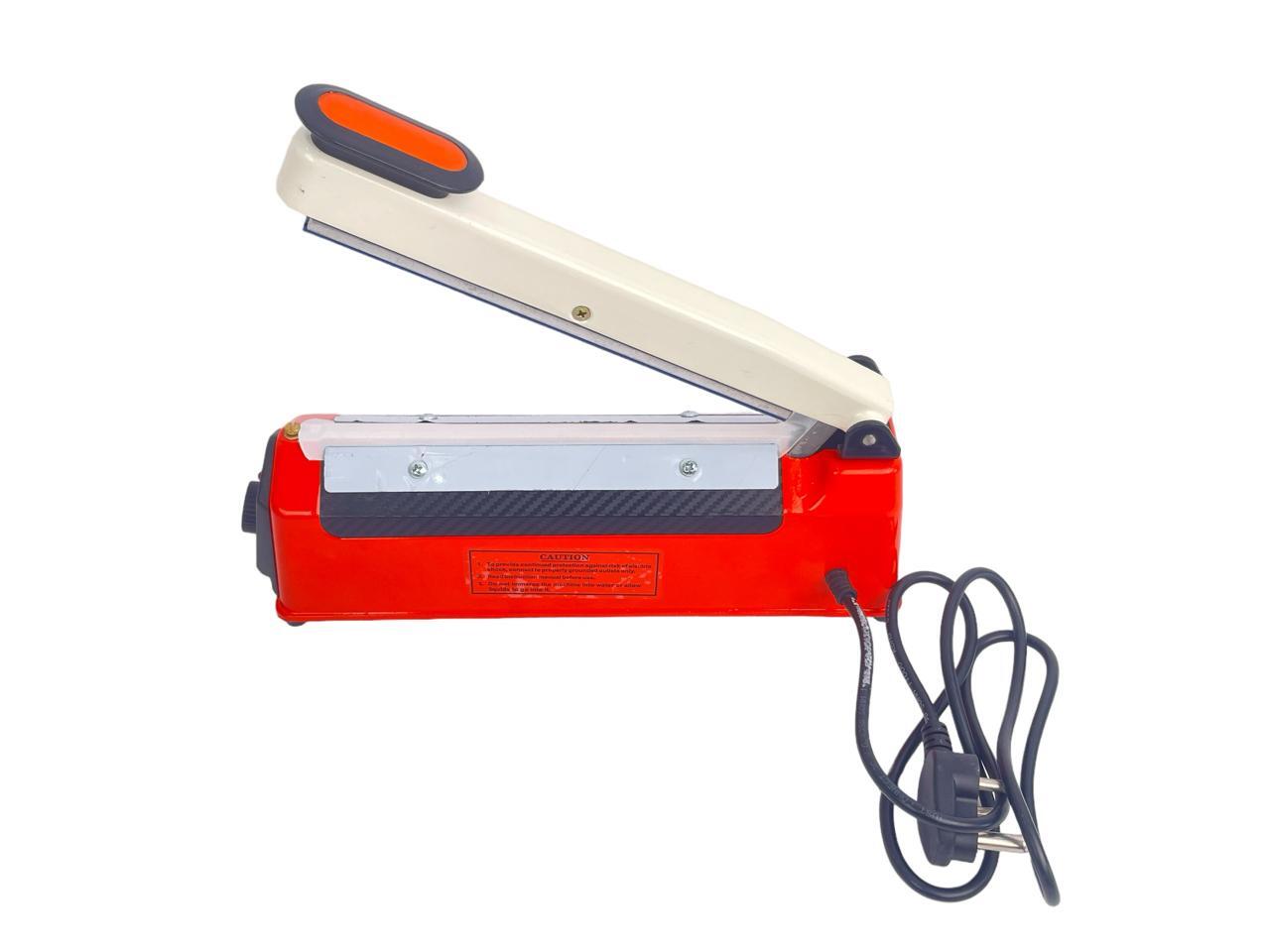 Hand Impulse Sealer - Manual, 305x85x155 Mm, Orange | Adjustable Heat, Audio & Visual Indicators, Simultaneous Sealing And Cutting, 240v Electric Operation