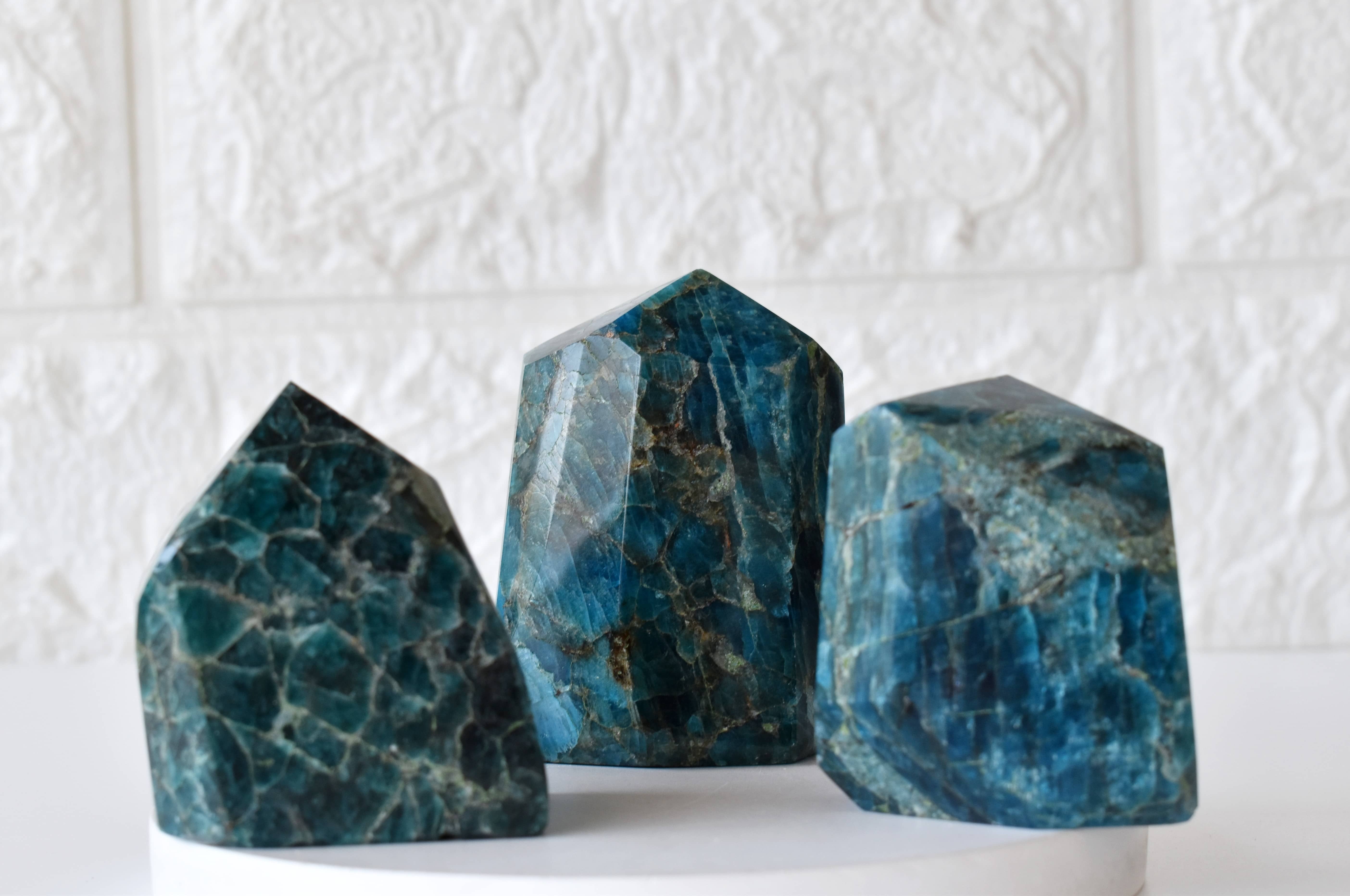 Polished Apatite Points, Pointed Apatite Crystal - Grade: Aaa