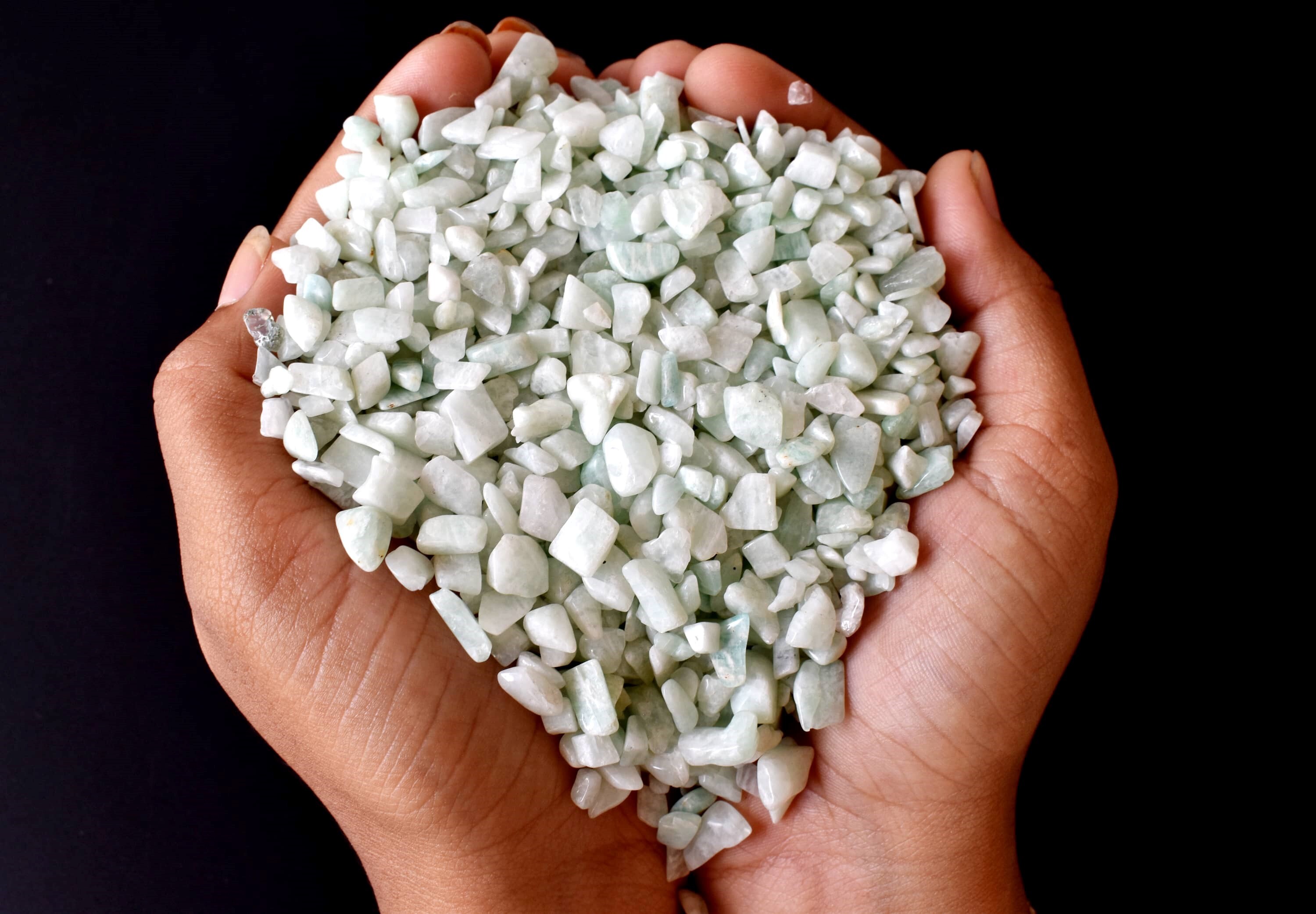 Amazonite Gemstone Chips Loose Crystal Chips - Aaa Grade, Undrilled Natural White Chips , Resealable Bag For Easy Storage