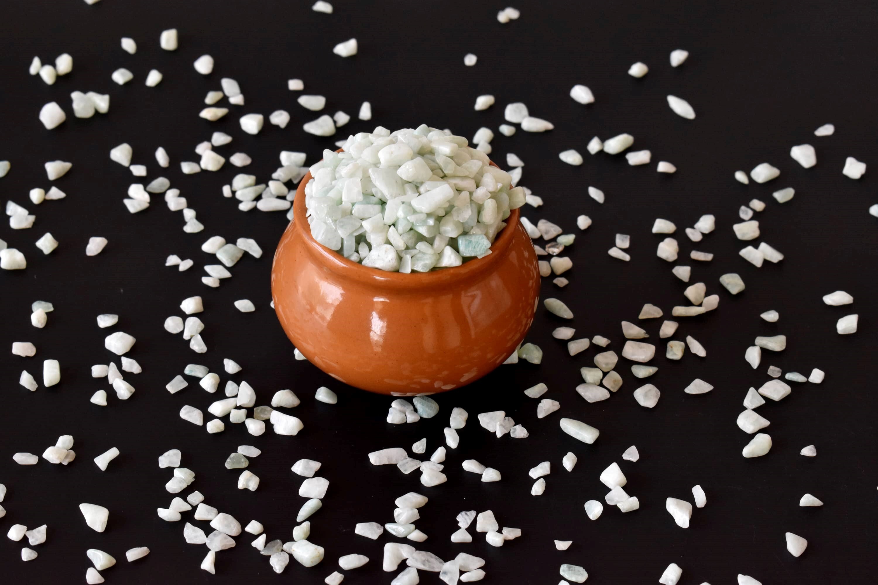 Amazonite Gemstone Chips Loose Crystal Chips - Aaa Grade, Undrilled Natural White Chips , Resealable Bag For Easy Storage