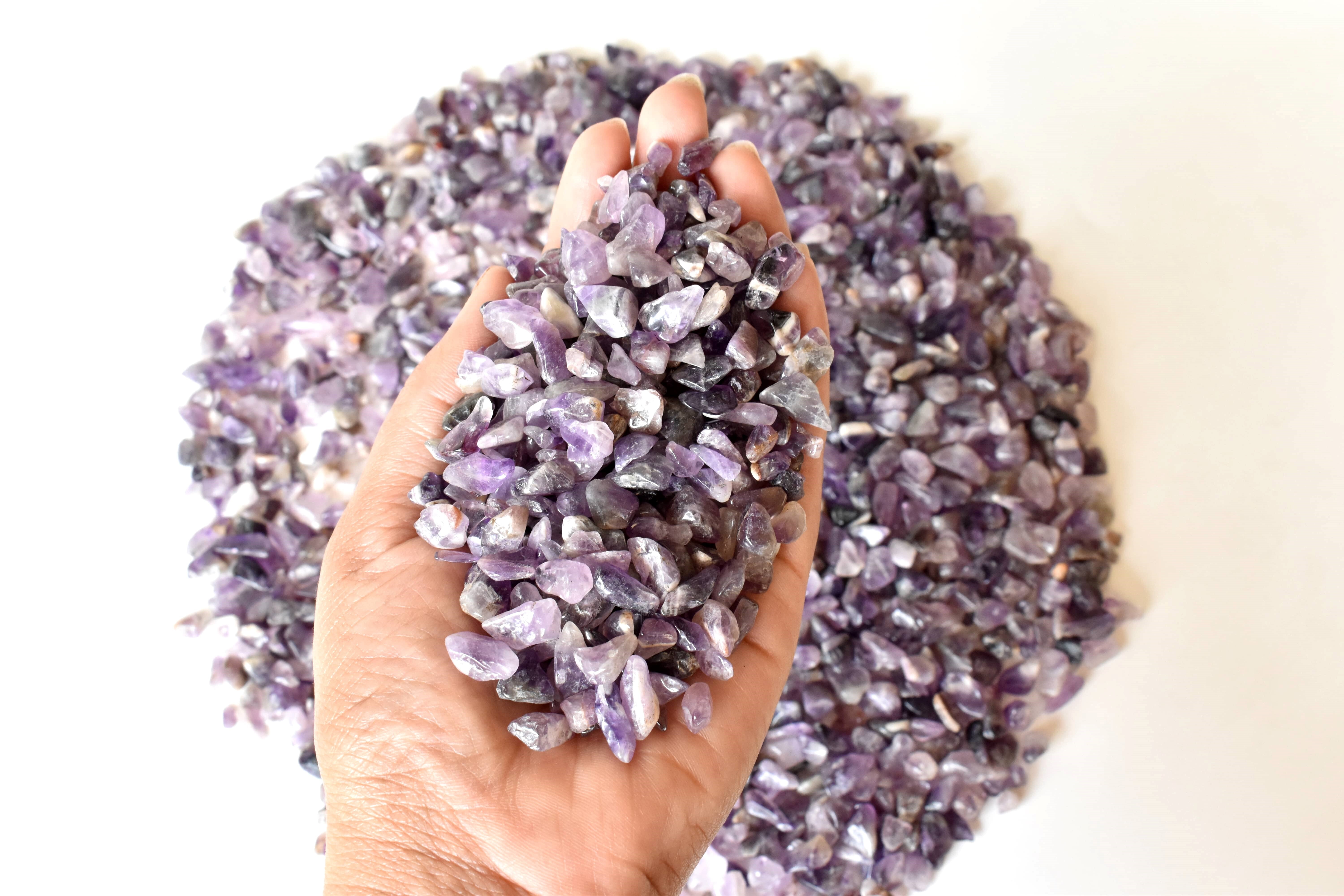 Amethyst Gemstone Chips Loose Crystal Chips - Natural Purple Gemstone, Standard Size, Undrilled And Unpolished | Resealable Bag For Easy Storage