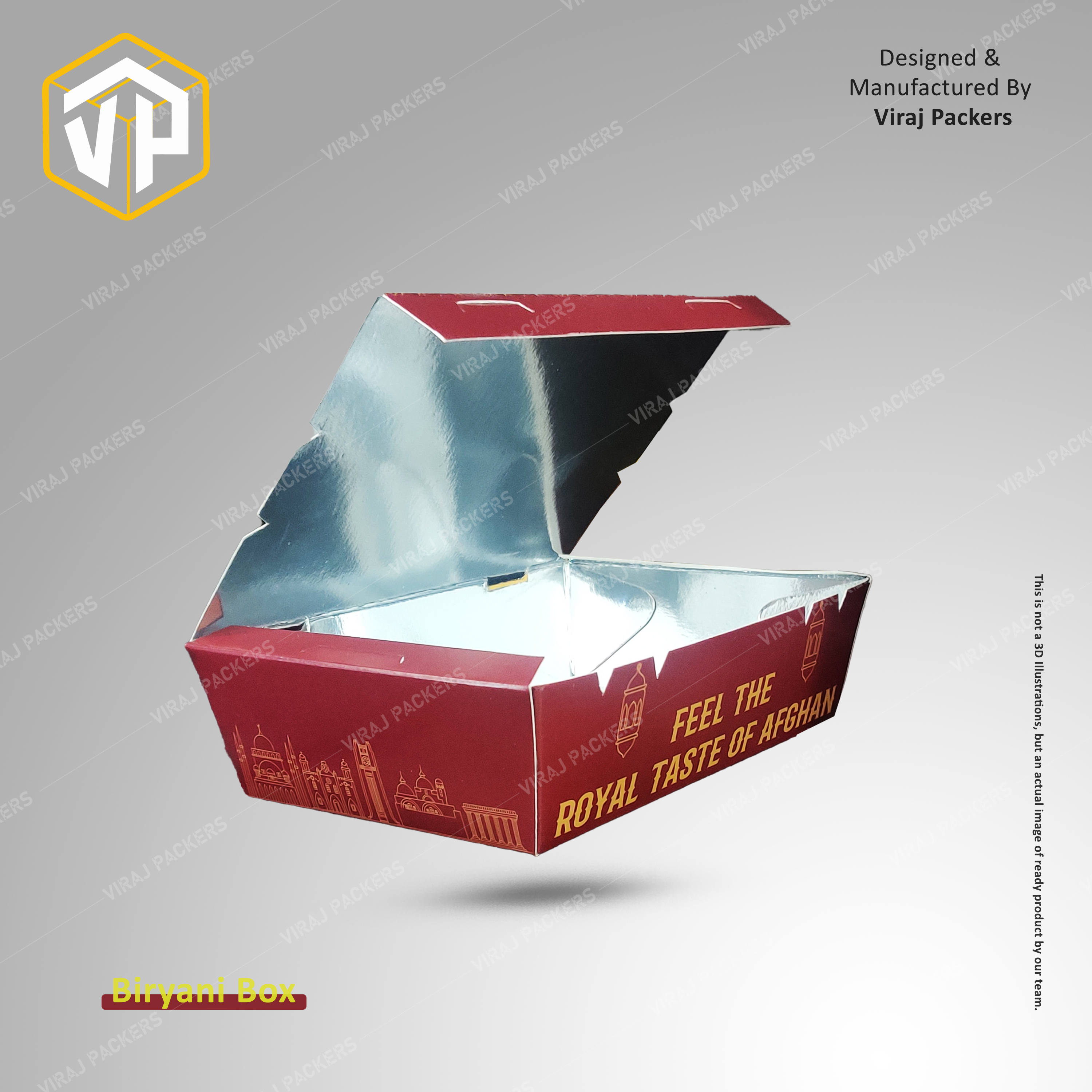 Customized Biryani Packaging Boxes - Paper, 7x5 Inches, Rectangular Shape | High-quality Food-grade Material, Glossy Lamination, Uv Offset Printing, Vibrant Custom Designs, Ideal For Restaurants And Takeout