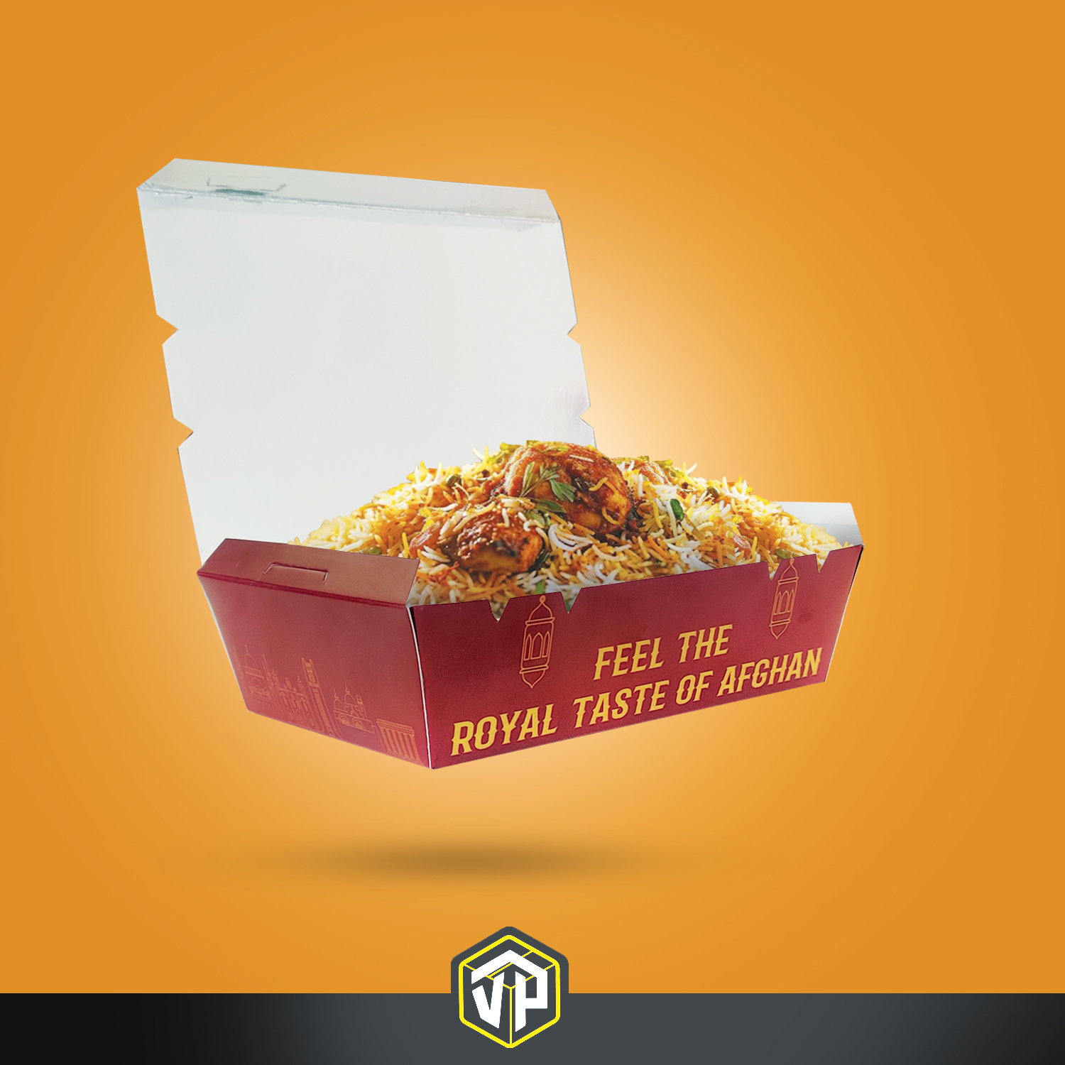 Customized Biryani Packaging Boxes - Paper, 7x5 Inches, Rectangular Shape | High-quality Food-grade Material, Glossy Lamination, Uv Offset Printing, Vibrant Custom Designs, Ideal For Restaurants And Takeout
