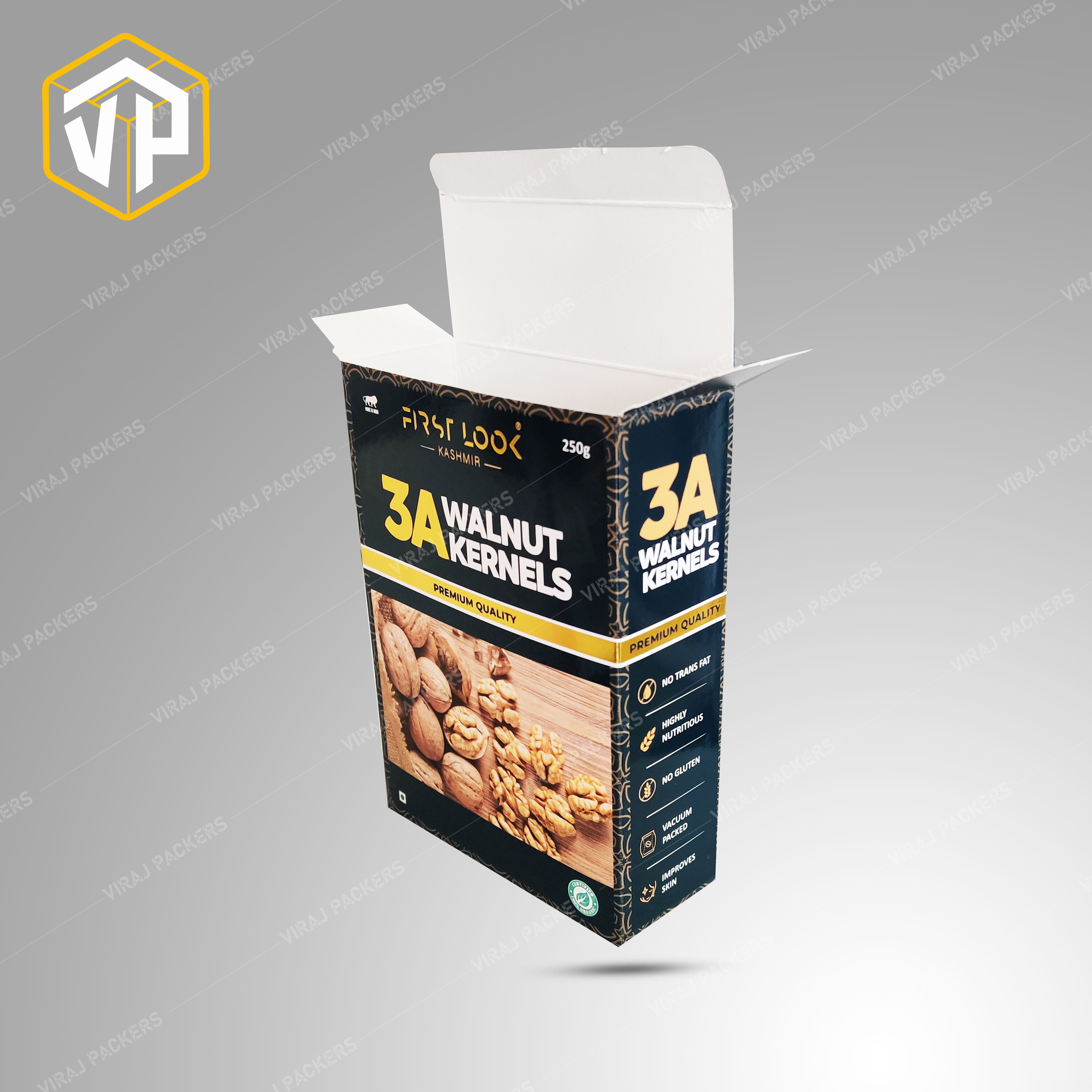 Customized Walnut Packaging Boxes - Virgin Kraft Paper, Rectangular Size, Various Colors Available | Eco-friendly Design, Vibrant Full-color Printing