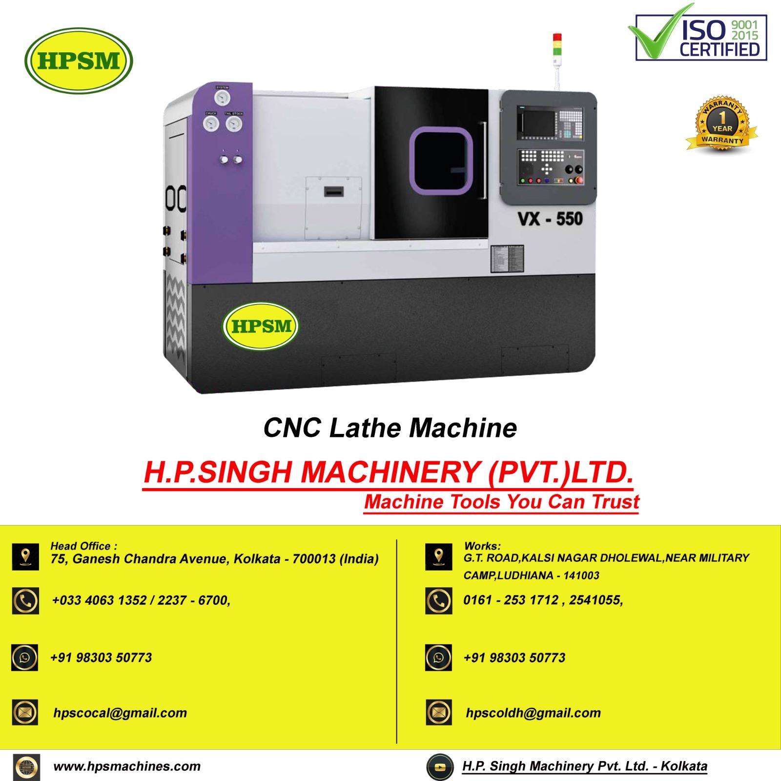 Cnc Lathe Machine - Ms Material, Green Color | Automatic Operation, High Performance, Simple Control