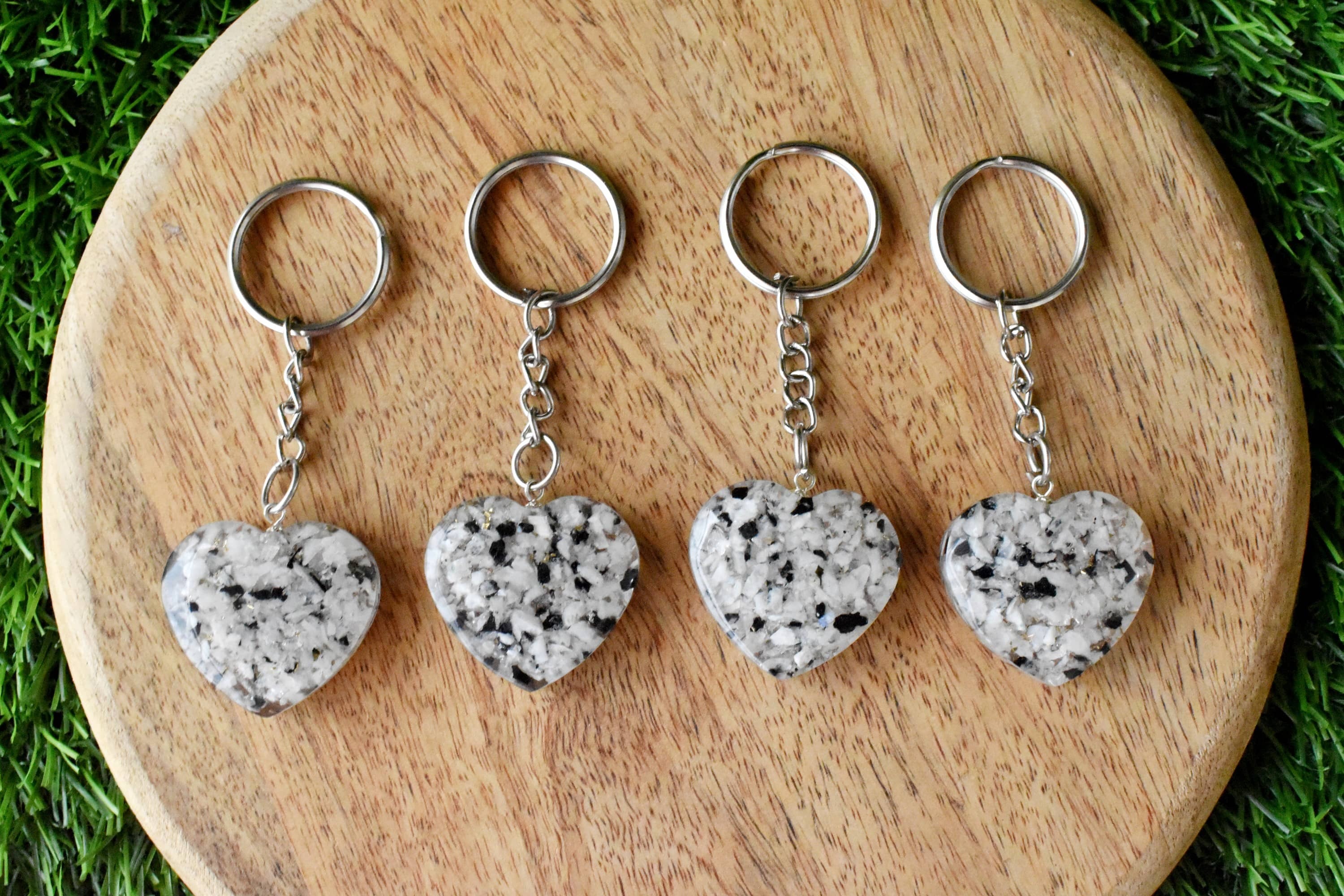 Rainbow Moonstone Key Chain - Tumble Rough Sphere With Heart Shape | Unique Gift For Gemstone Lovers, Stylish And Meaningful Accessory