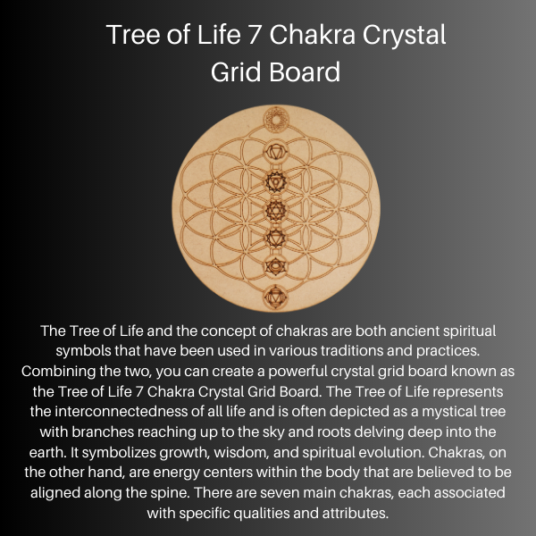 Tree Of Life 7 Chakra Wooden Crystal Recharging Plates