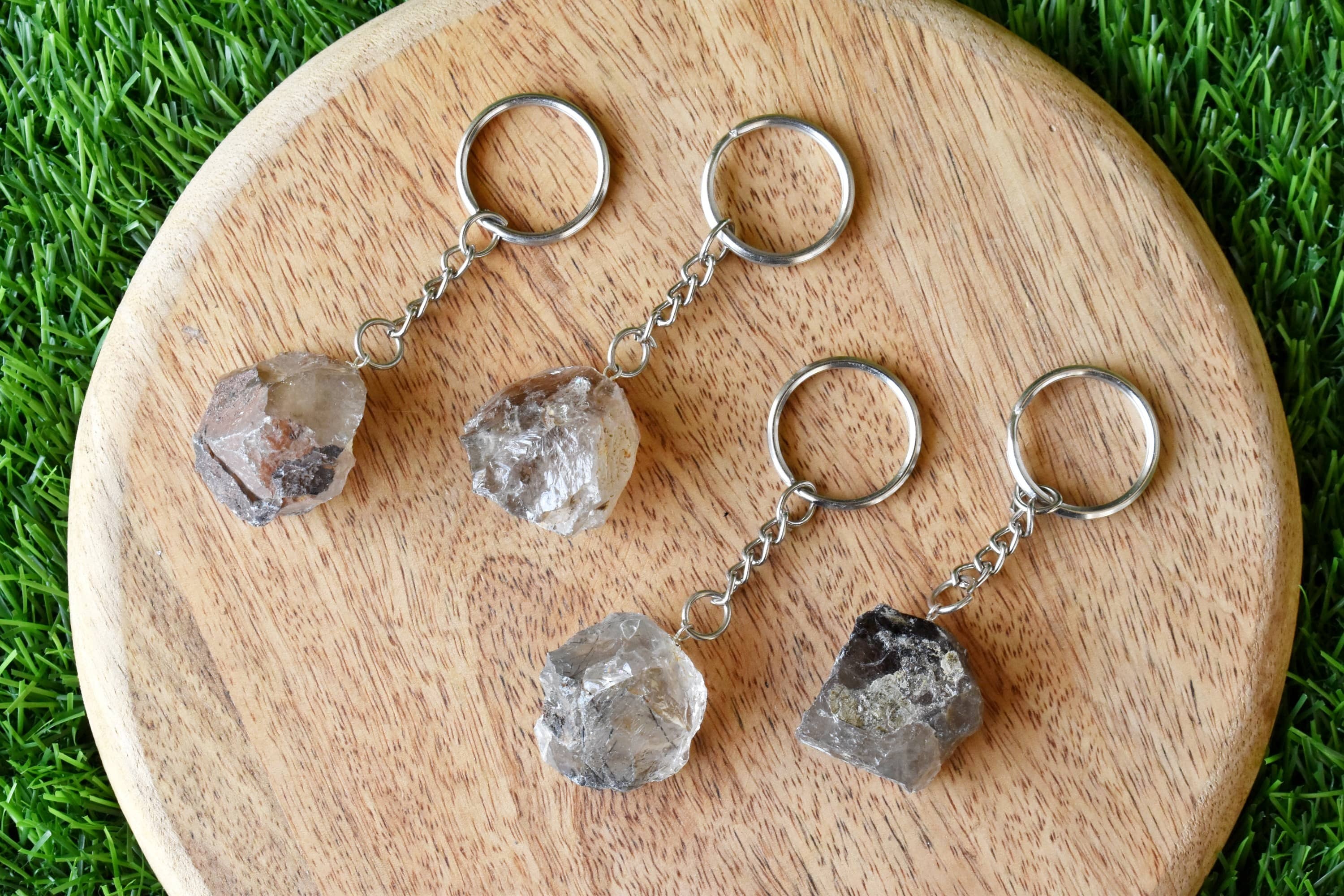Smokey Quartz Key Chain, Gemstone Keychain Crystal Key Ring - Tumble Style, 5.5cm Chain Size | Perfect Gift For Gemstone Enthusiasts And Collectors