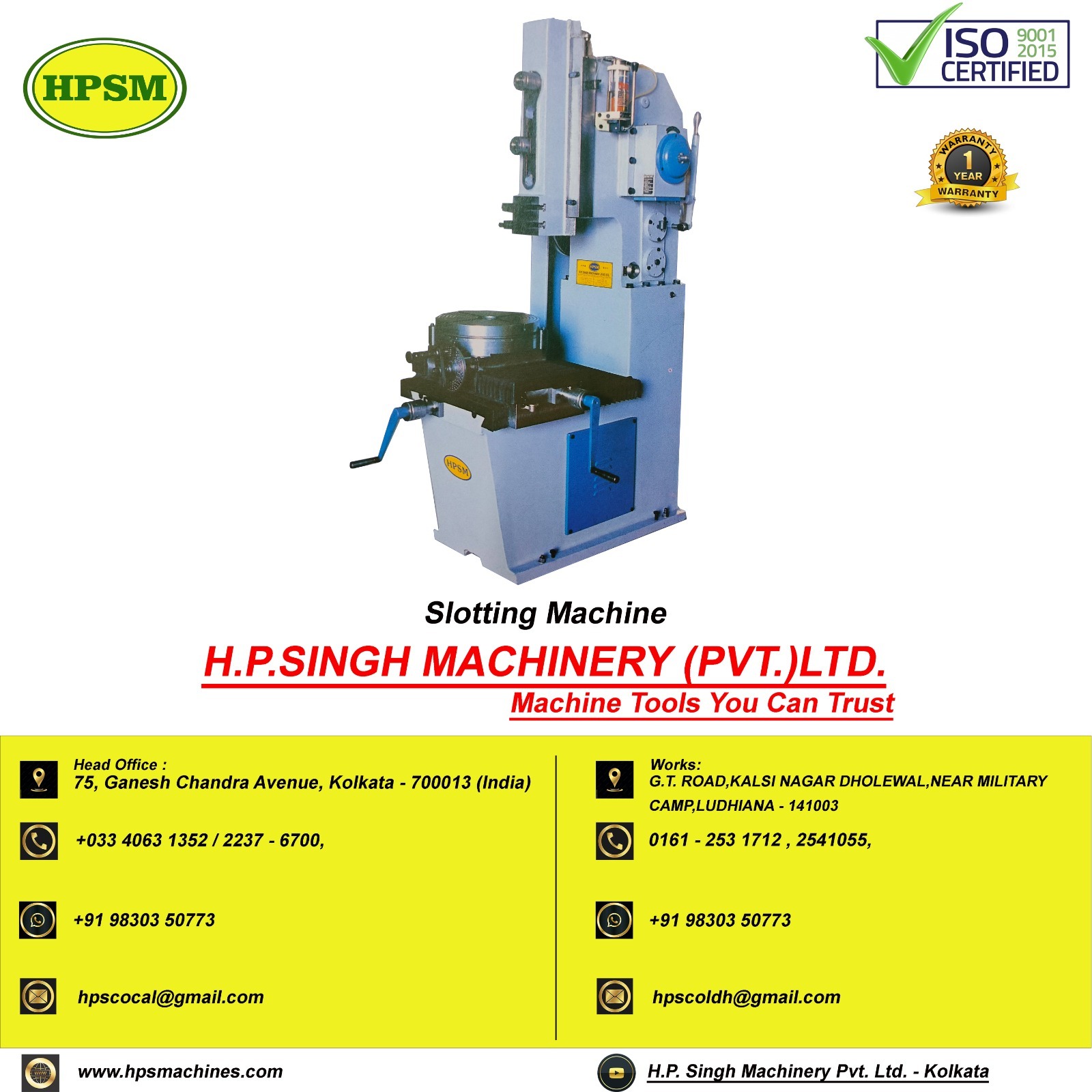 Heavy Duty Slotting Machine - High Precision Steel Design, Robust Performance For Meticulous Slotting Tasks