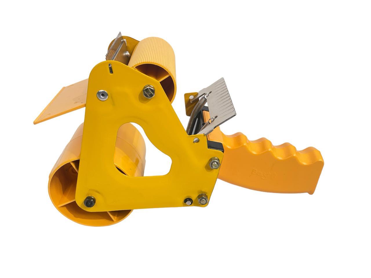 Tape Dispenser 3 - Aluminium Foil Tamper-proof Lid, 3 Inch Diameter, Yellow, Manual Automation Grade, Ideal For Industrial Usage